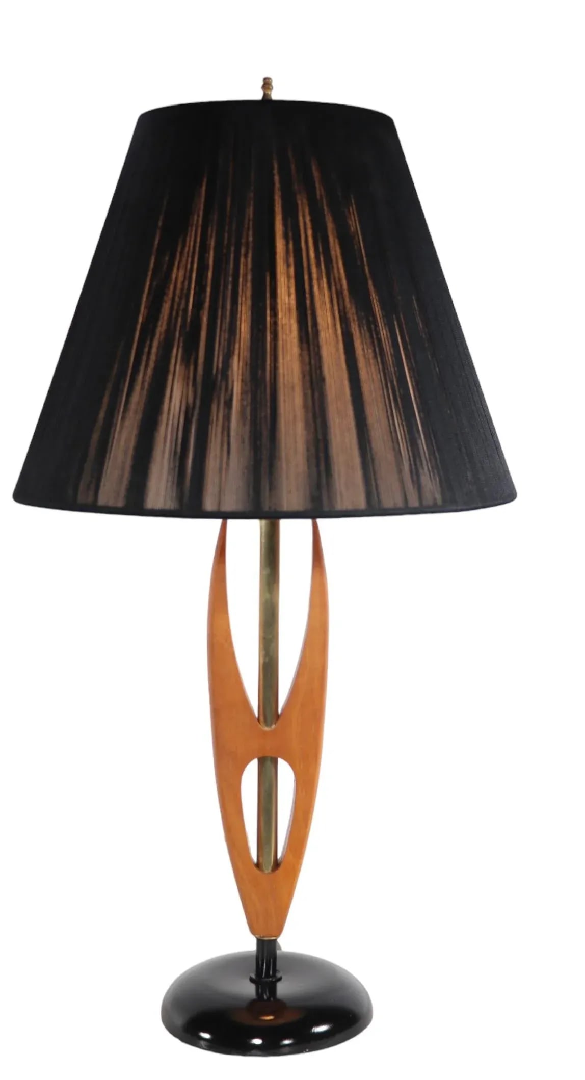Sculptural Wood and Metal Mid Century Table Lamp C 1950's - 10