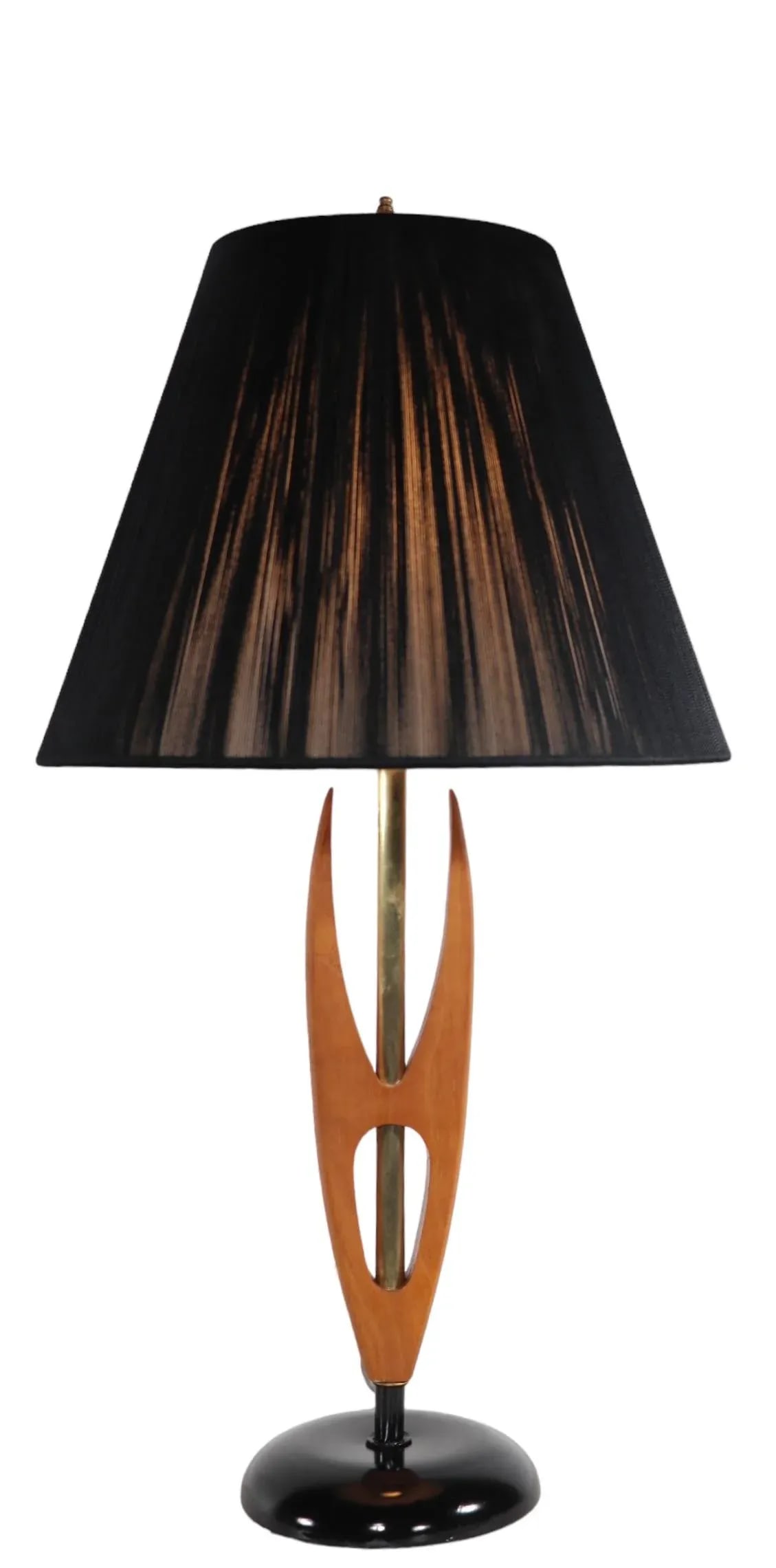 Sculptural Wood and Metal Mid Century Table Lamp C 1950's - 12