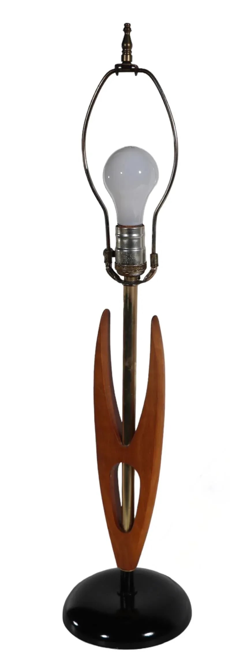 Sculptural Wood and Metal Mid Century Table Lamp C 1950's - 3