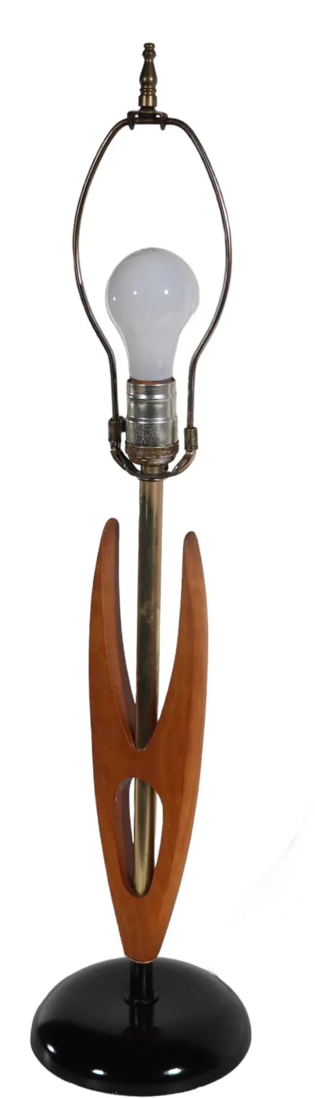 Sculptural Wood and Metal Mid Century Table Lamp C 1950's - 8
