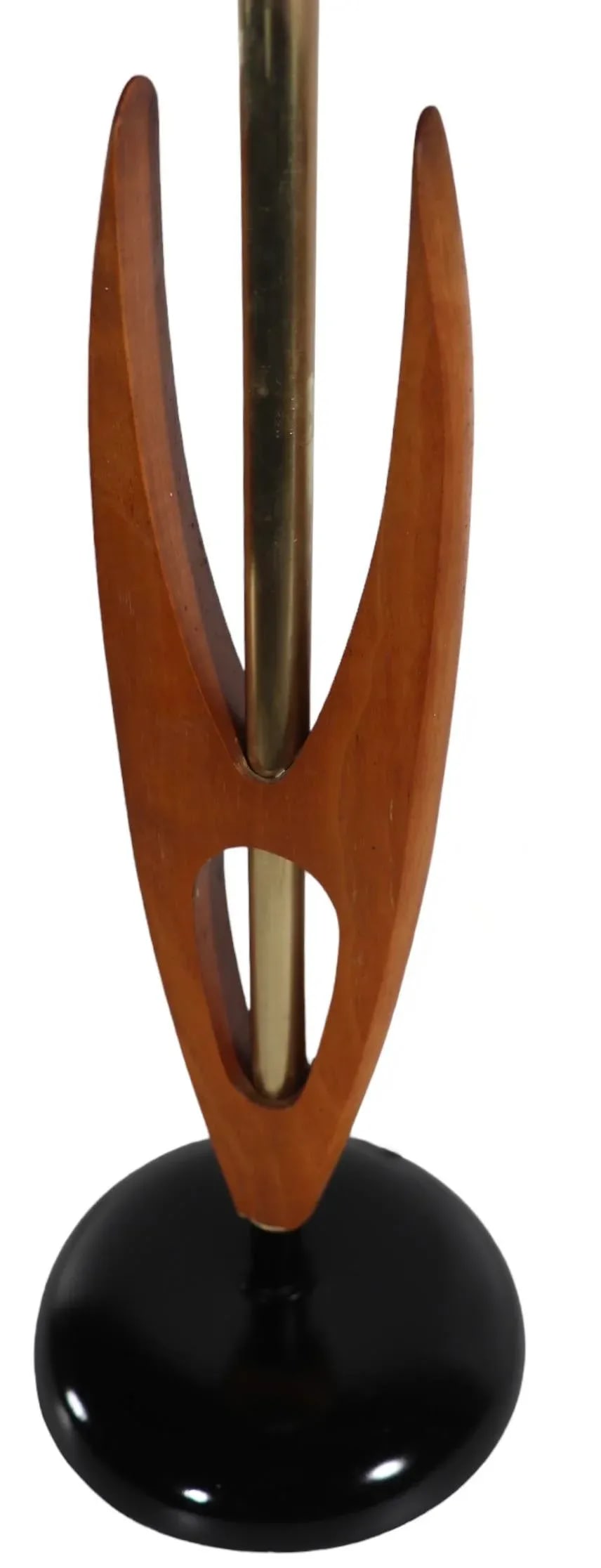 Sculptural Wood and Metal Mid Century Table Lamp C 1950's - 9