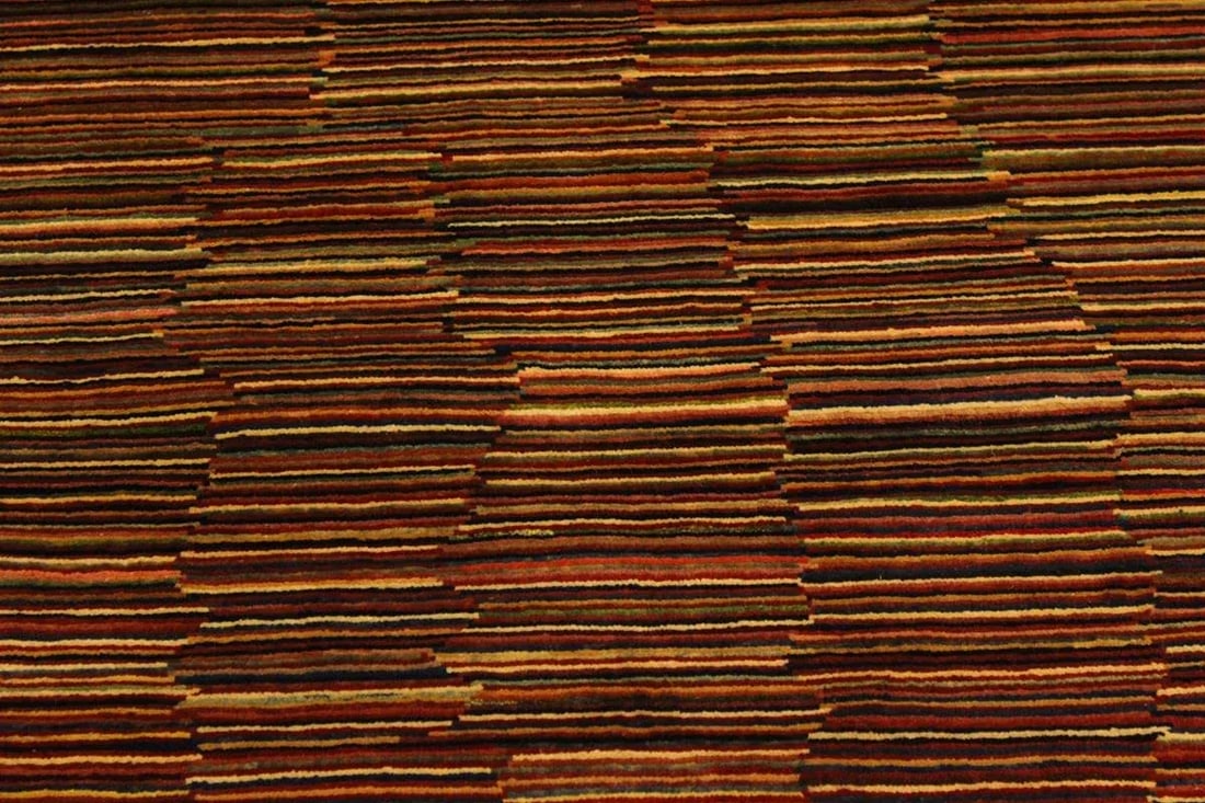 1980s Shabby Chic Gabbeh Blue/Red Hand-Knotted Wool Rug -3'3 X 4'9 - 5