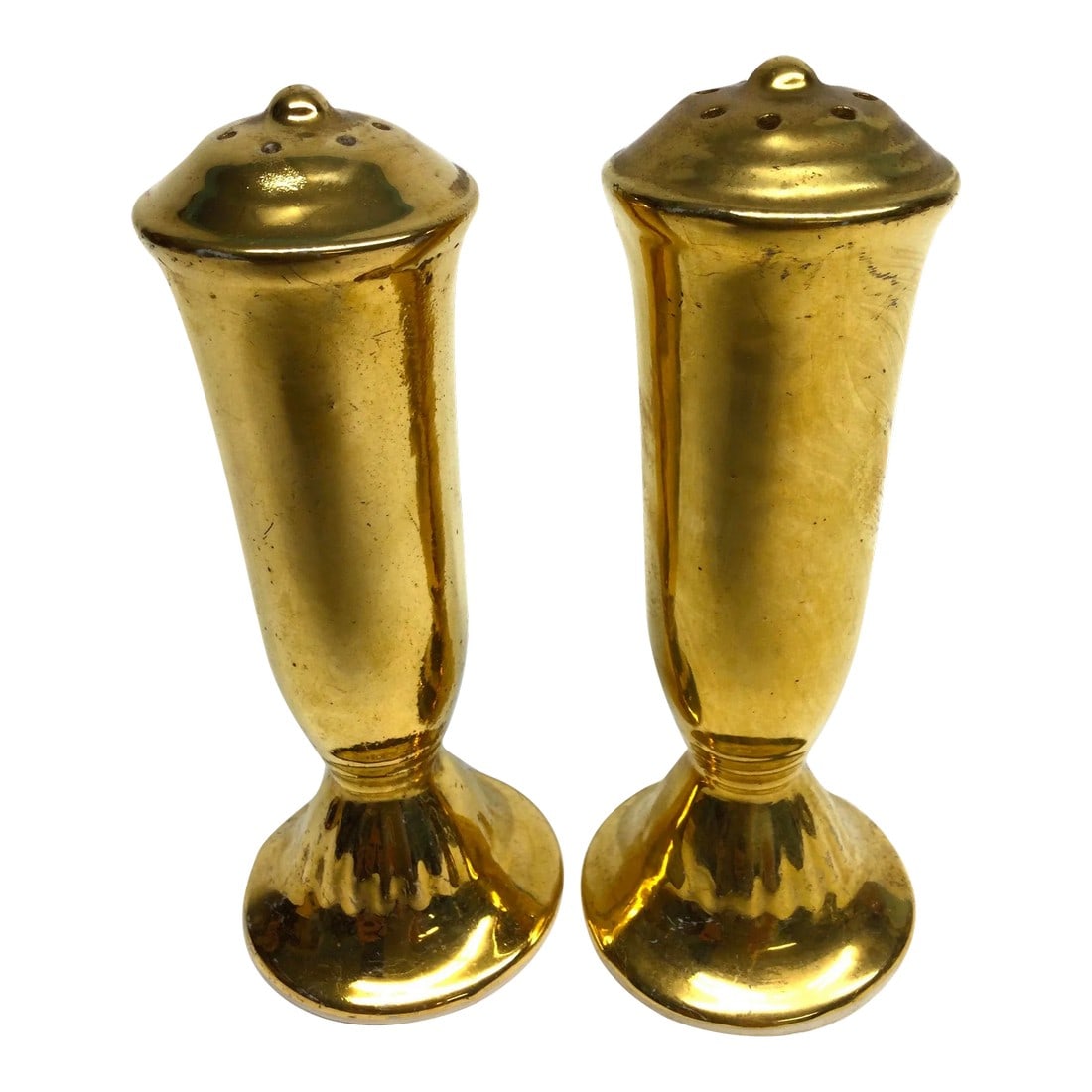 Mid Century Gold Ceramic Salt and Pepper Shaker Set (1 of 7)