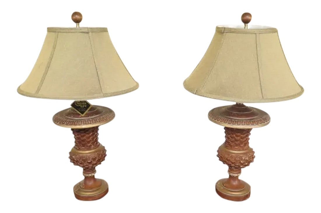 Natural Light Decorator Table Lamps W/ Shades - a Pair (1 of 8)