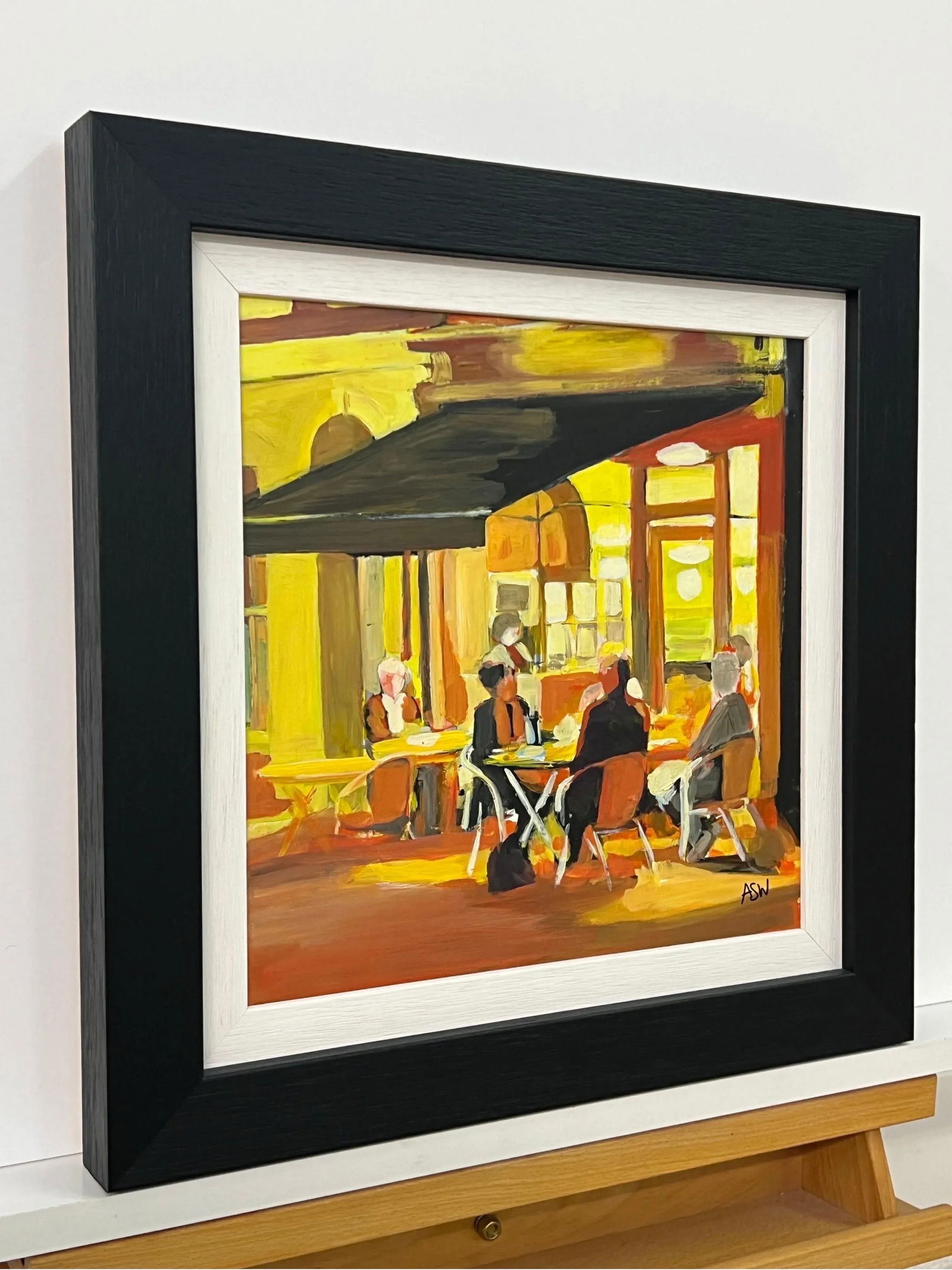 Angela Wakefield Painting Study of Al Fresco Spanish Tapas Bar Scene at Night by British Artist, 201 - 4