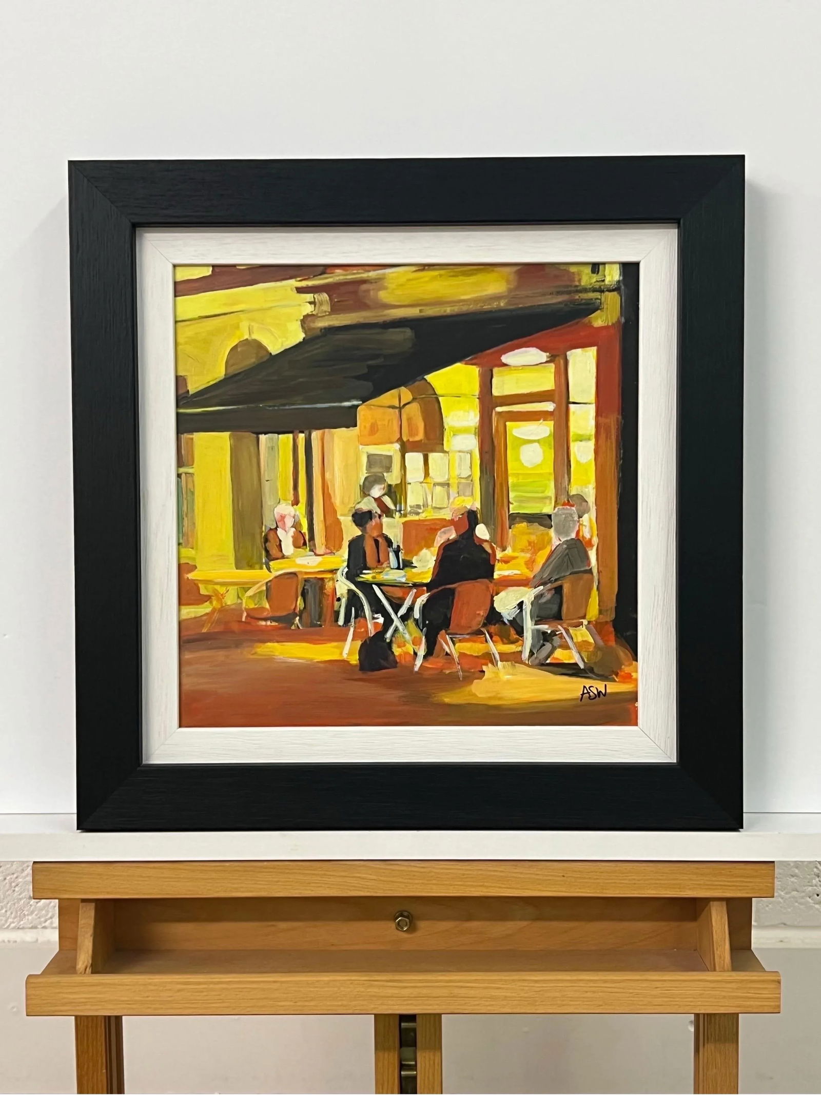 Angela Wakefield Painting Study of Al Fresco Spanish Tapas Bar Scene at Night by British Artist, 201 - 5