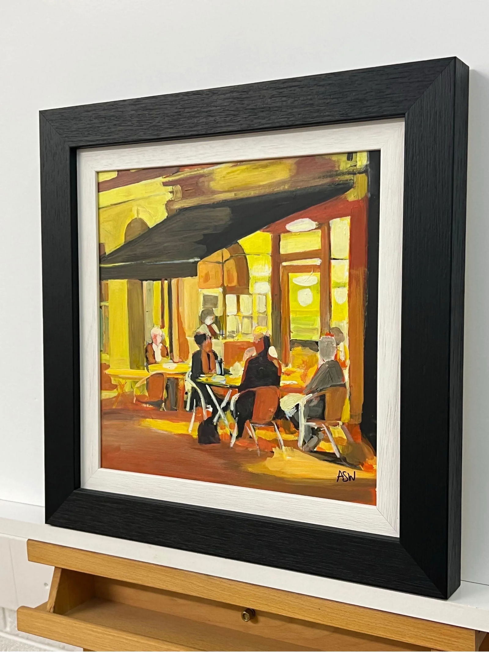 Angela Wakefield Painting Study of Al Fresco Spanish Tapas Bar Scene at Night by British Artist, 201 - 6