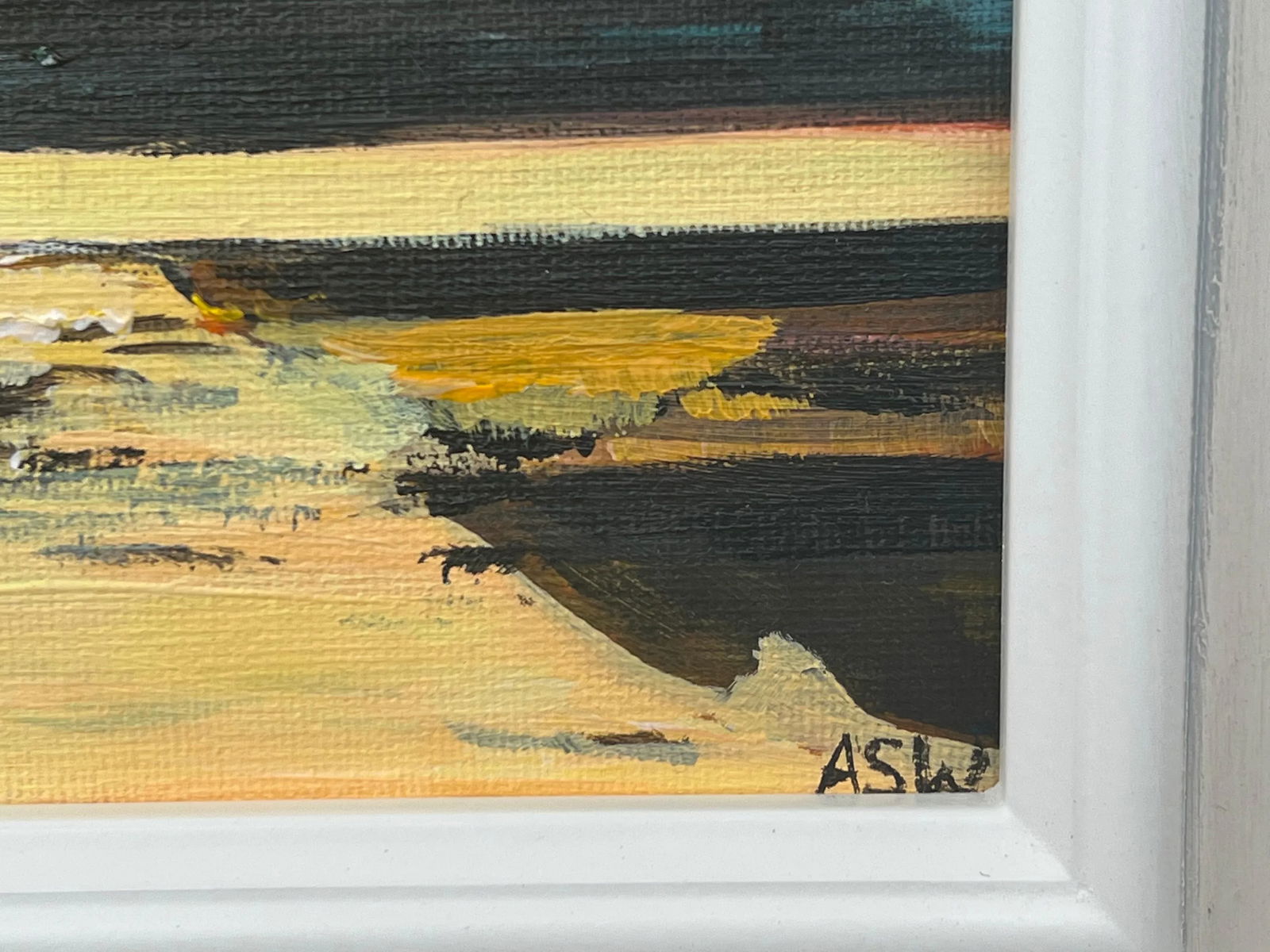 Golden Yellow Landscape Painting of the Scottish Highlands by Contemporary British Artist - 11