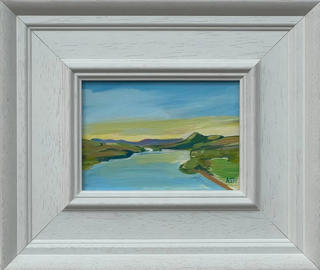 Angela Wakefield Miniature Painting Study of Hudson River, New York State, USA by British Artist, 20 (1 of 12)