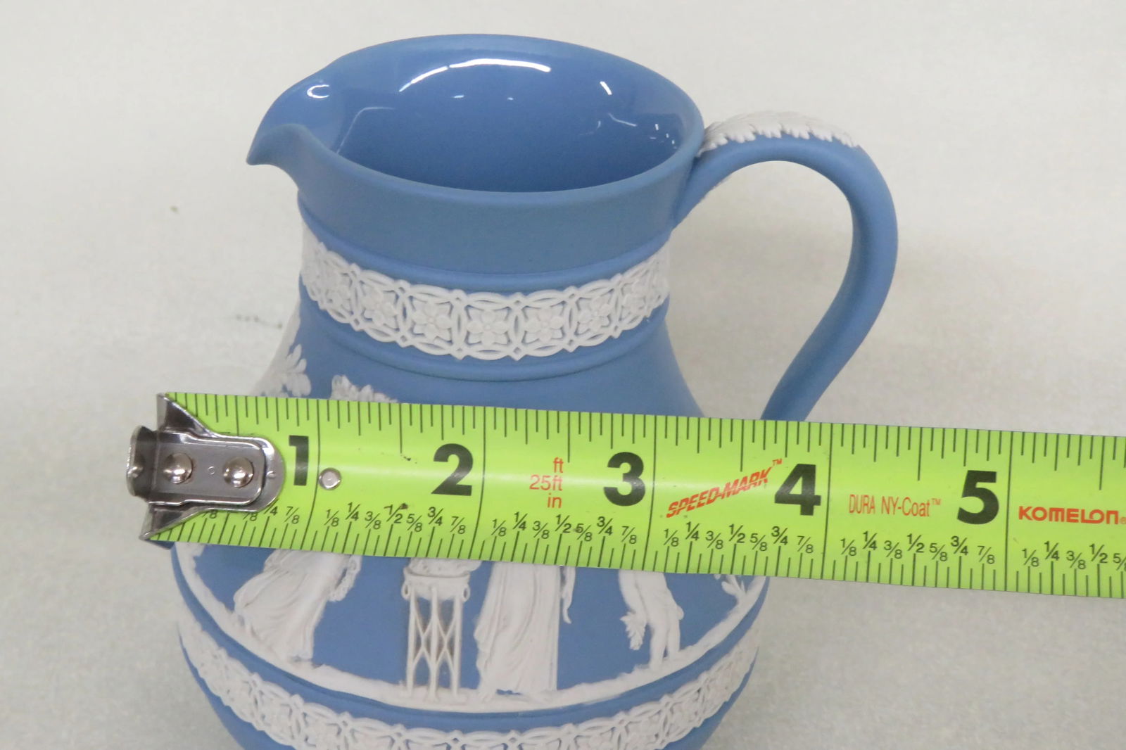 Wedgwood England Jasperware Blue Jug Pitcher - 6