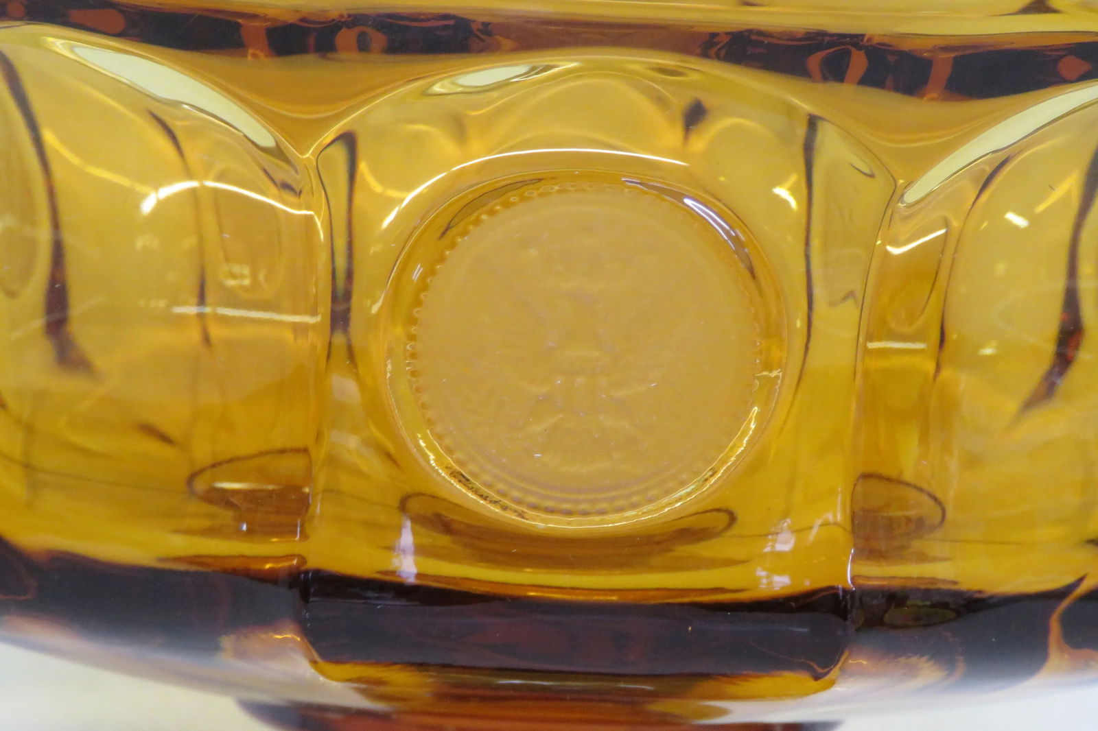 Fostoria Coin Glass Amber Color Large Footed Compote Fruit Bowl - 11