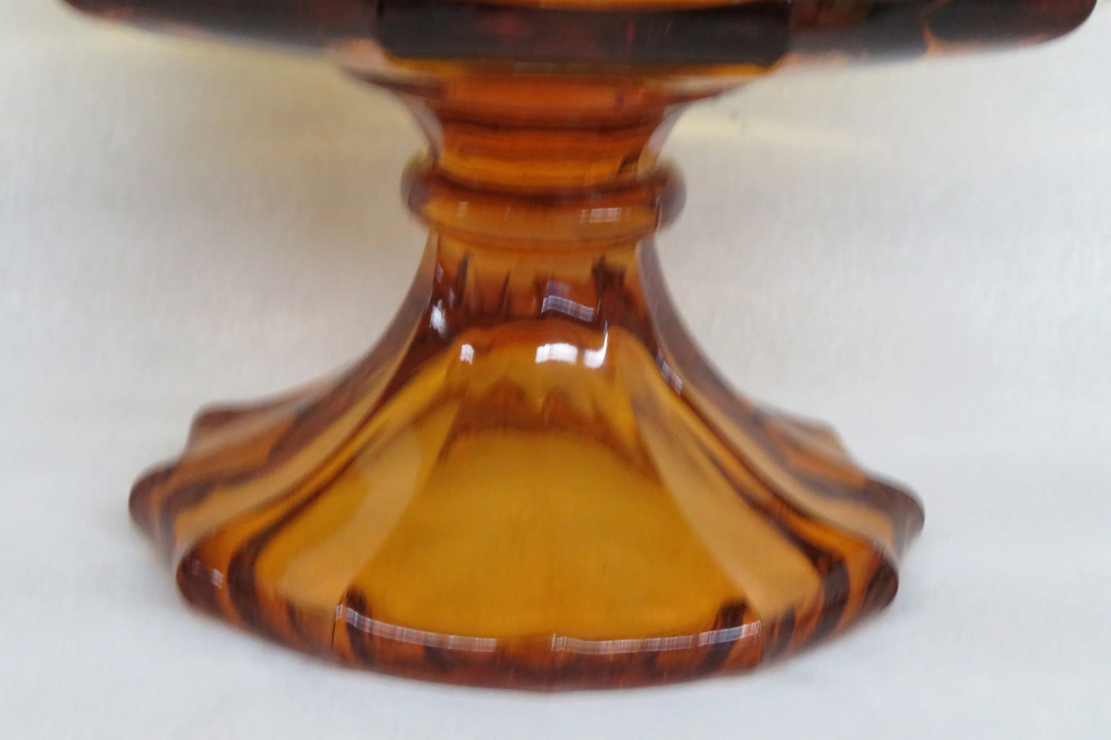 Fostoria Coin Glass Amber Color Large Footed Compote Fruit Bowl - 5