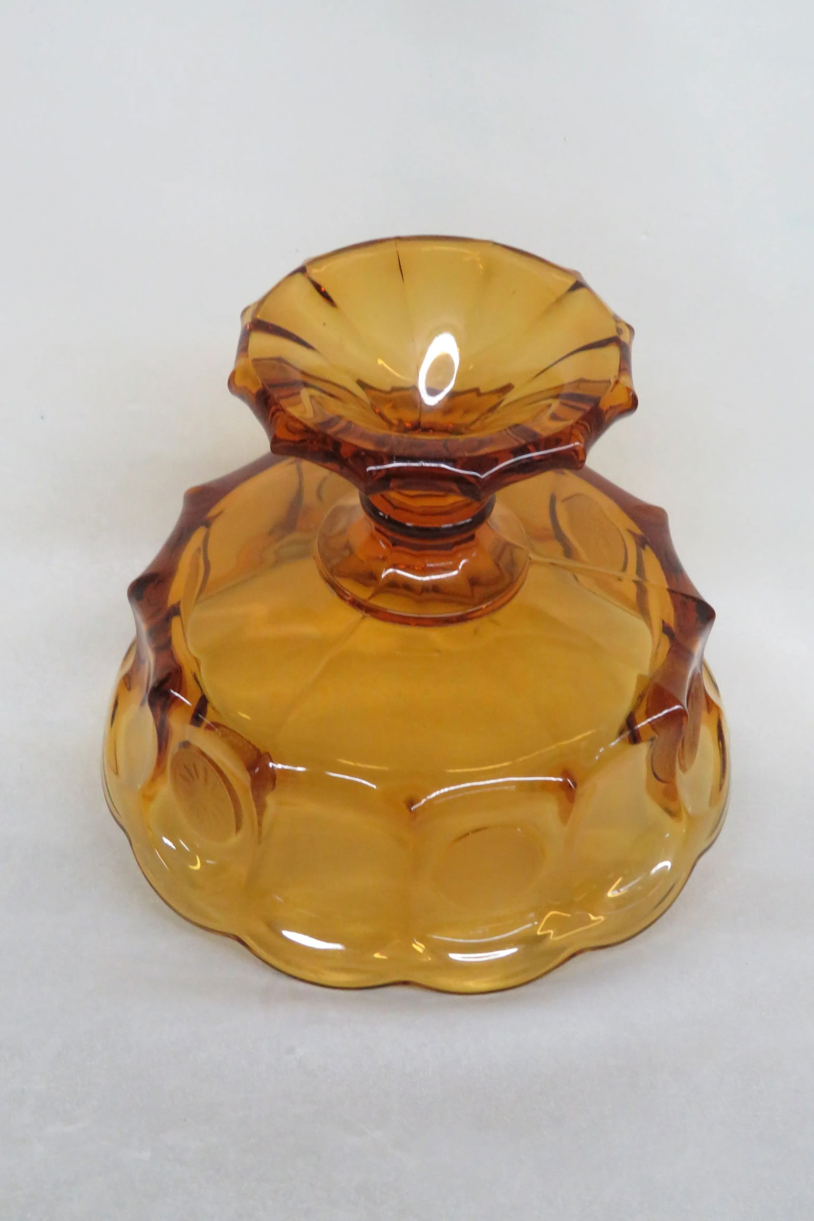 Fostoria Coin Glass Amber Color Large Footed Compote Fruit Bowl - 6