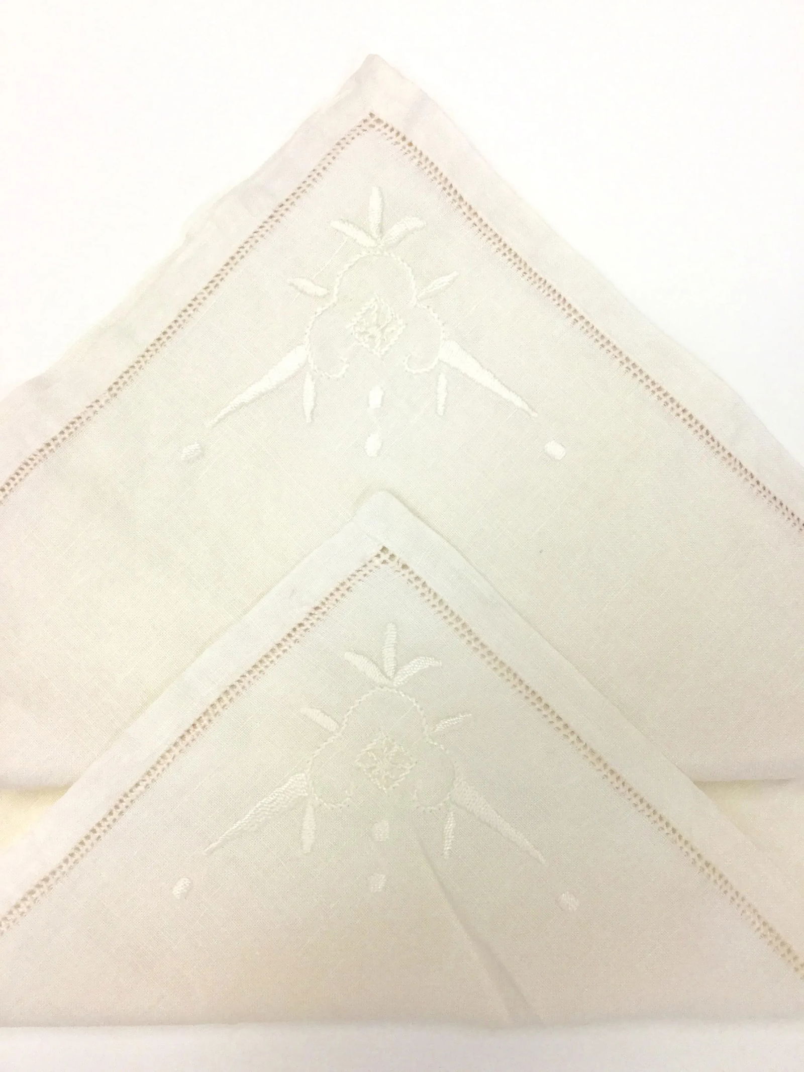 Early 20th Century Antique Linen Cocktail Napkins - Set of 4 - 7