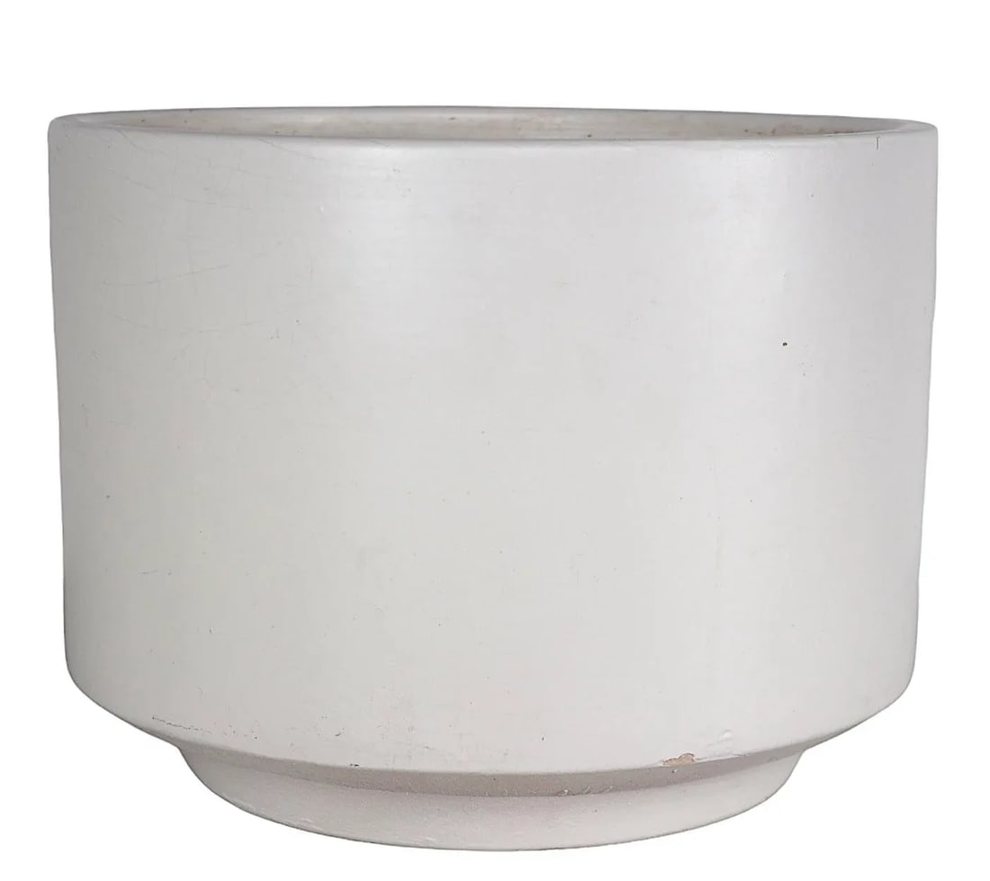 Vintage White on White Modernist Planter by Gainey C 1950/1960's - 9