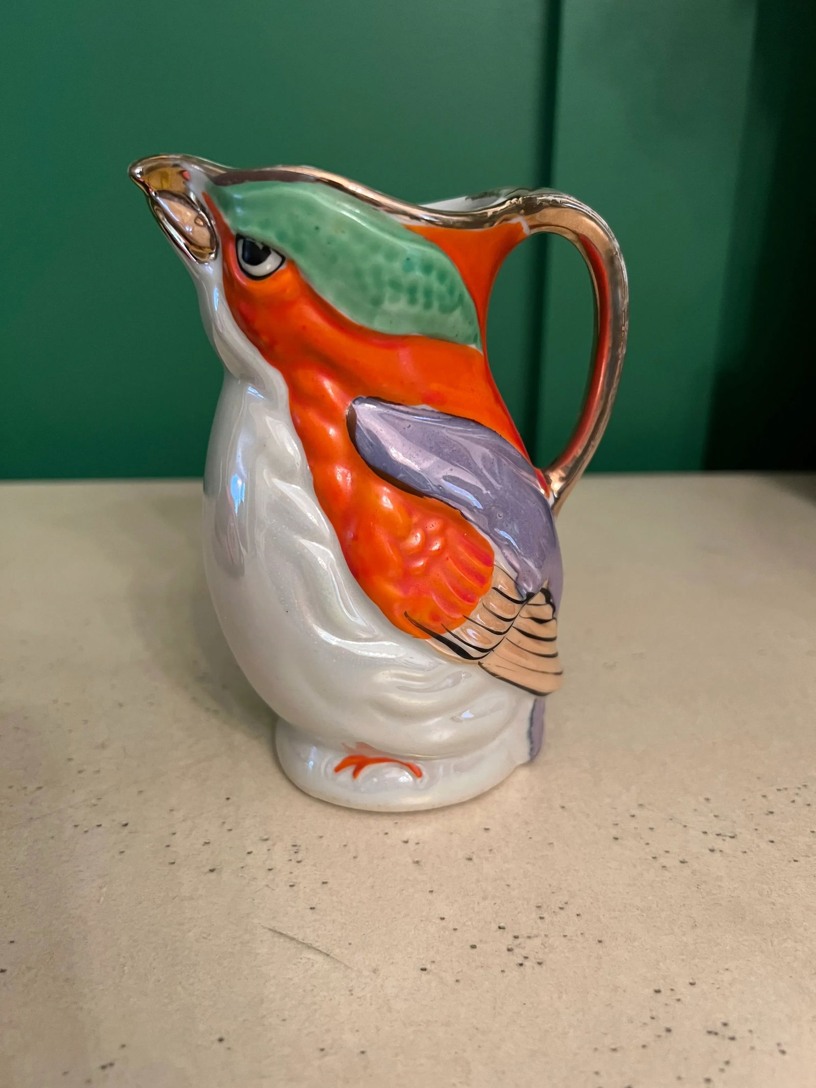 Vintage Japanese Lusterware Bird Creamer Pitcher - 3