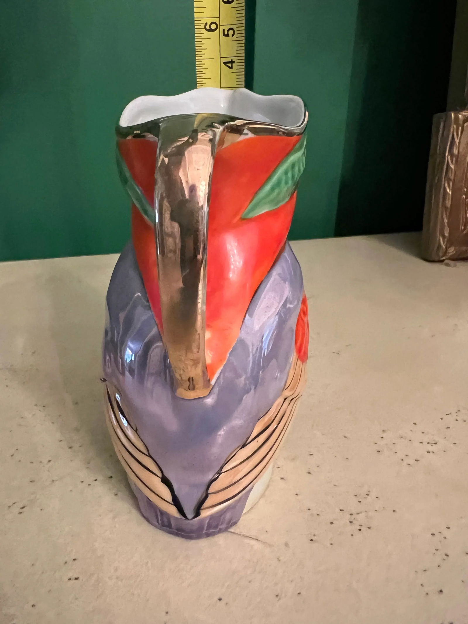 Vintage Japanese Lusterware Bird Creamer Pitcher - 7