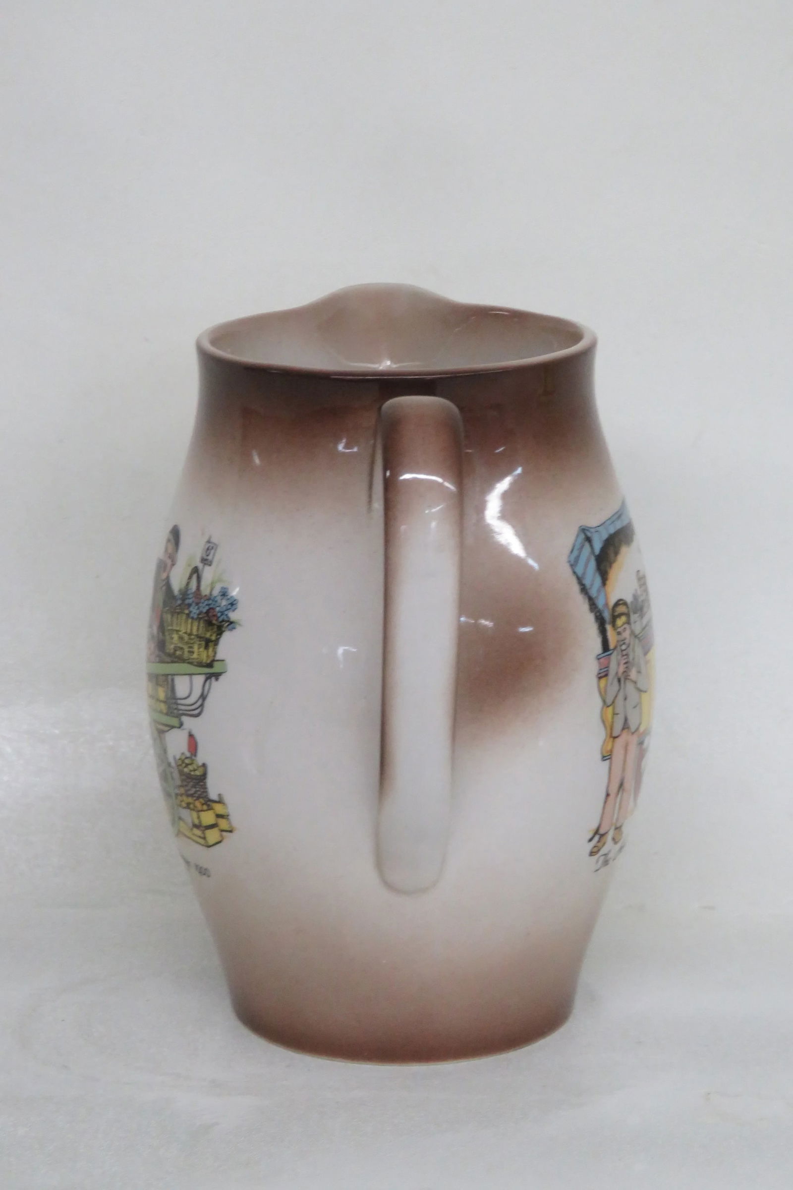 Staffordshire Ronney Pottery England Painted Pitcher Jug - 11