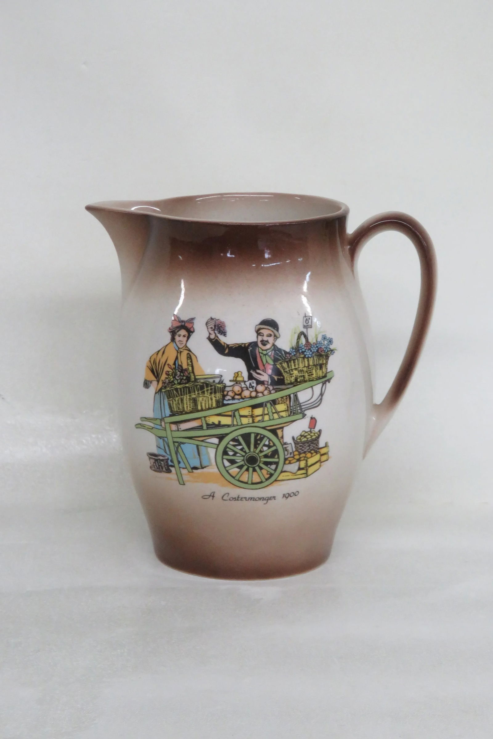 Staffordshire Ronney Pottery England Painted Pitcher Jug - 2