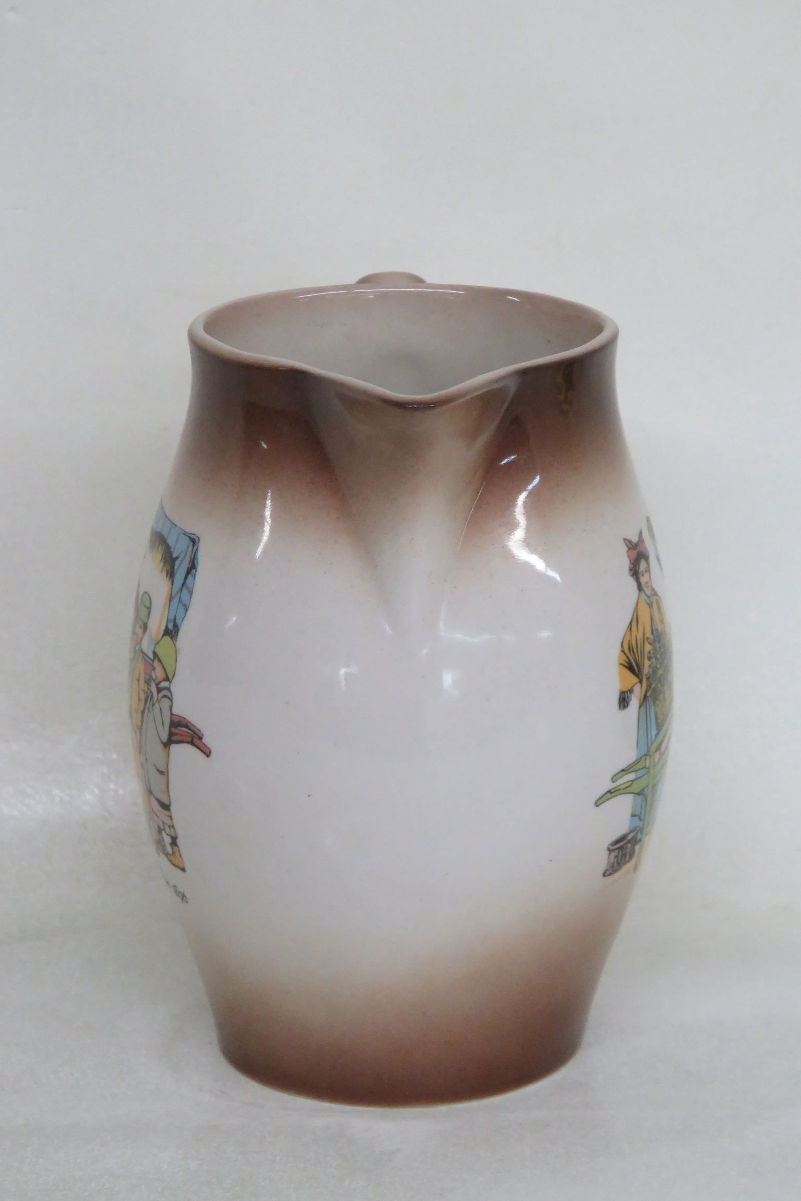 Staffordshire Ronney Pottery England Painted Pitcher Jug - 3