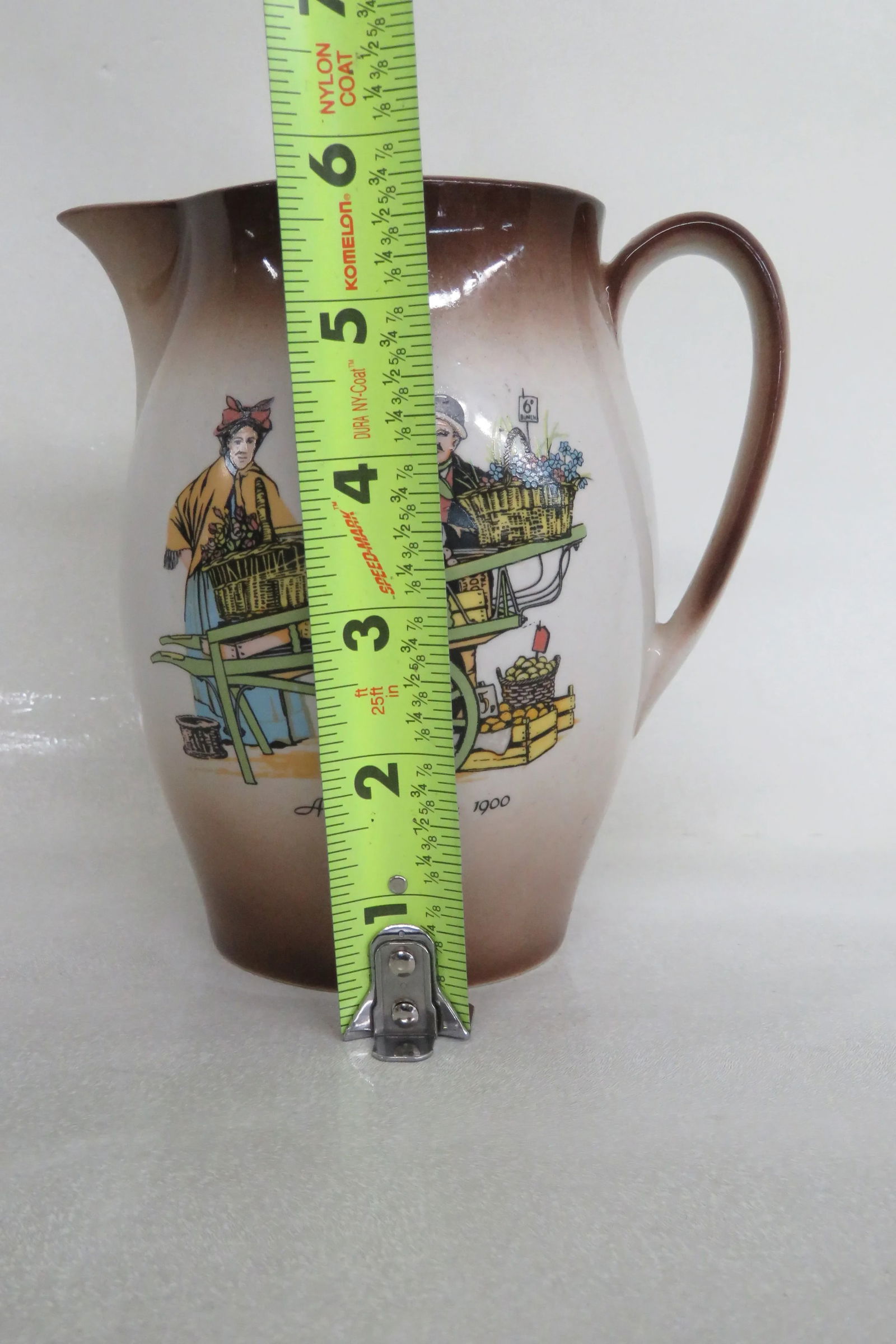 Staffordshire Ronney Pottery England Painted Pitcher Jug - 6