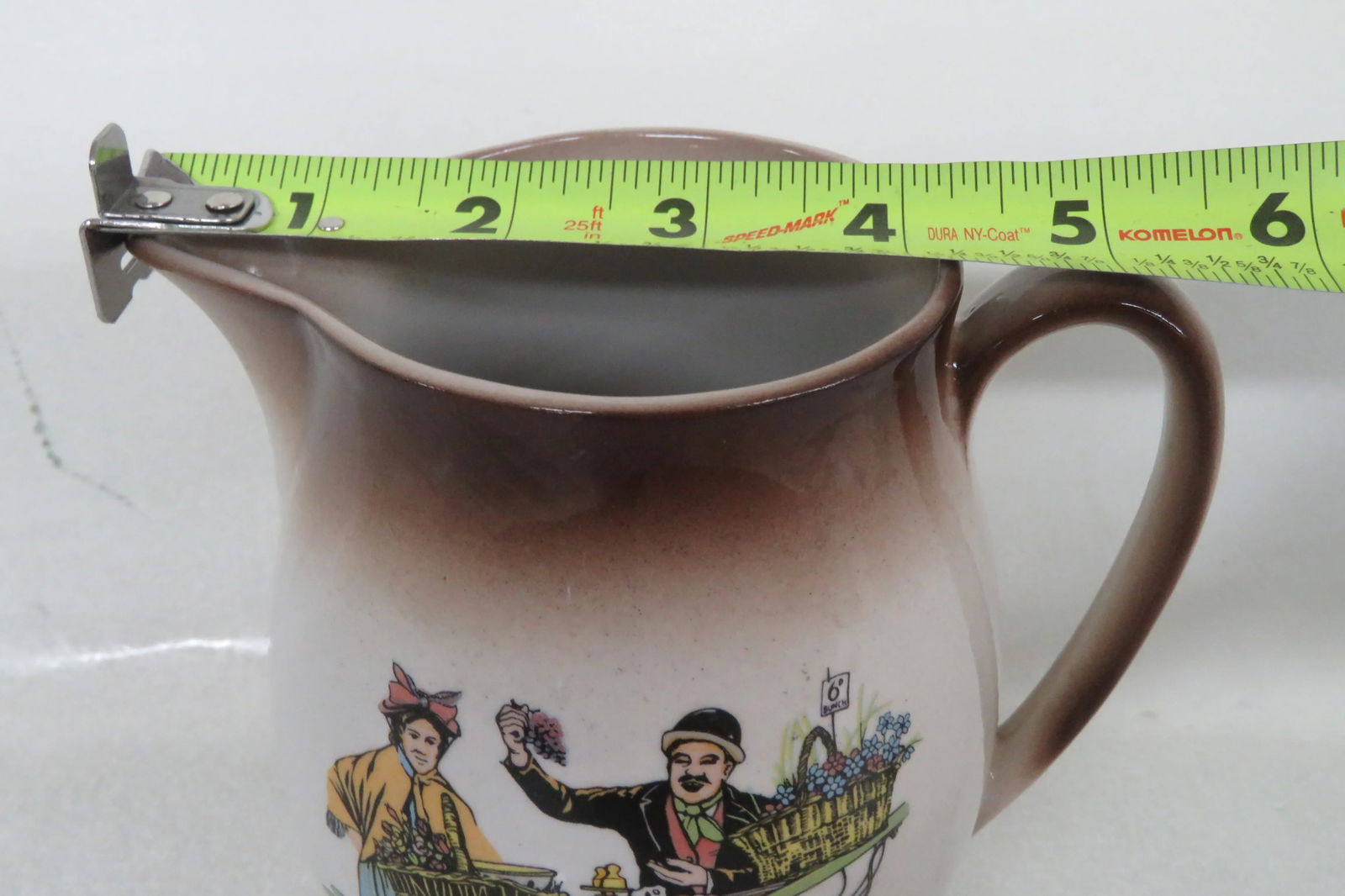 Staffordshire Ronney Pottery England Painted Pitcher Jug - 7