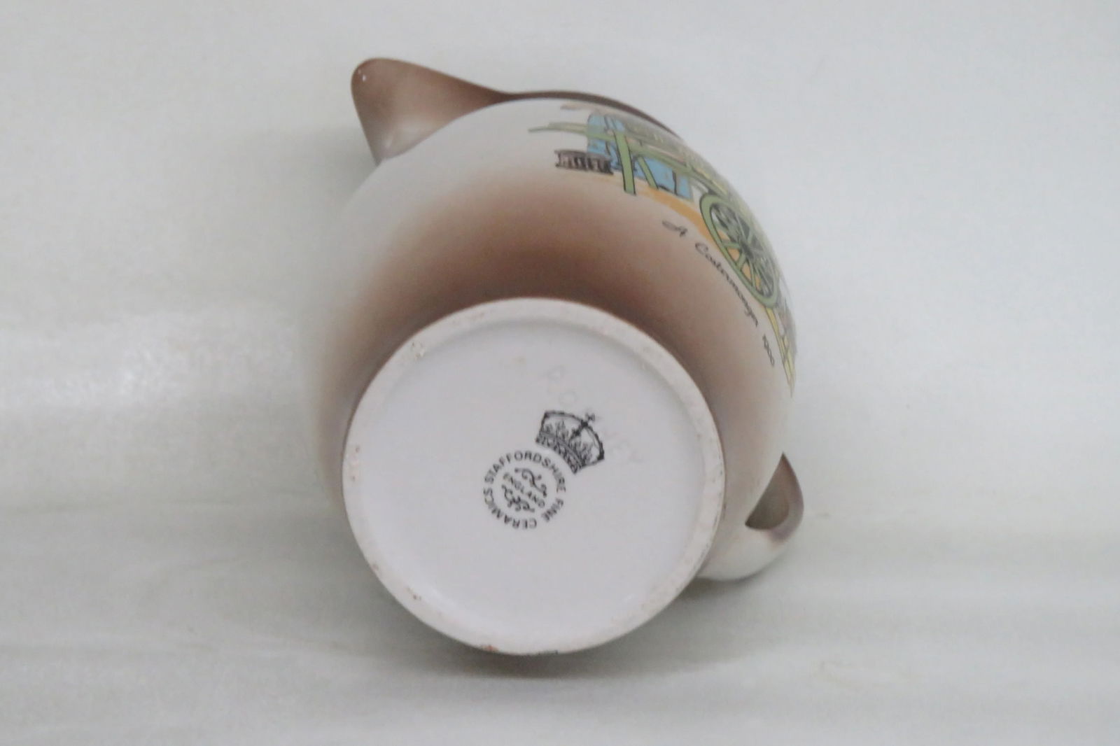 Staffordshire Ronney Pottery England Painted Pitcher Jug - 8