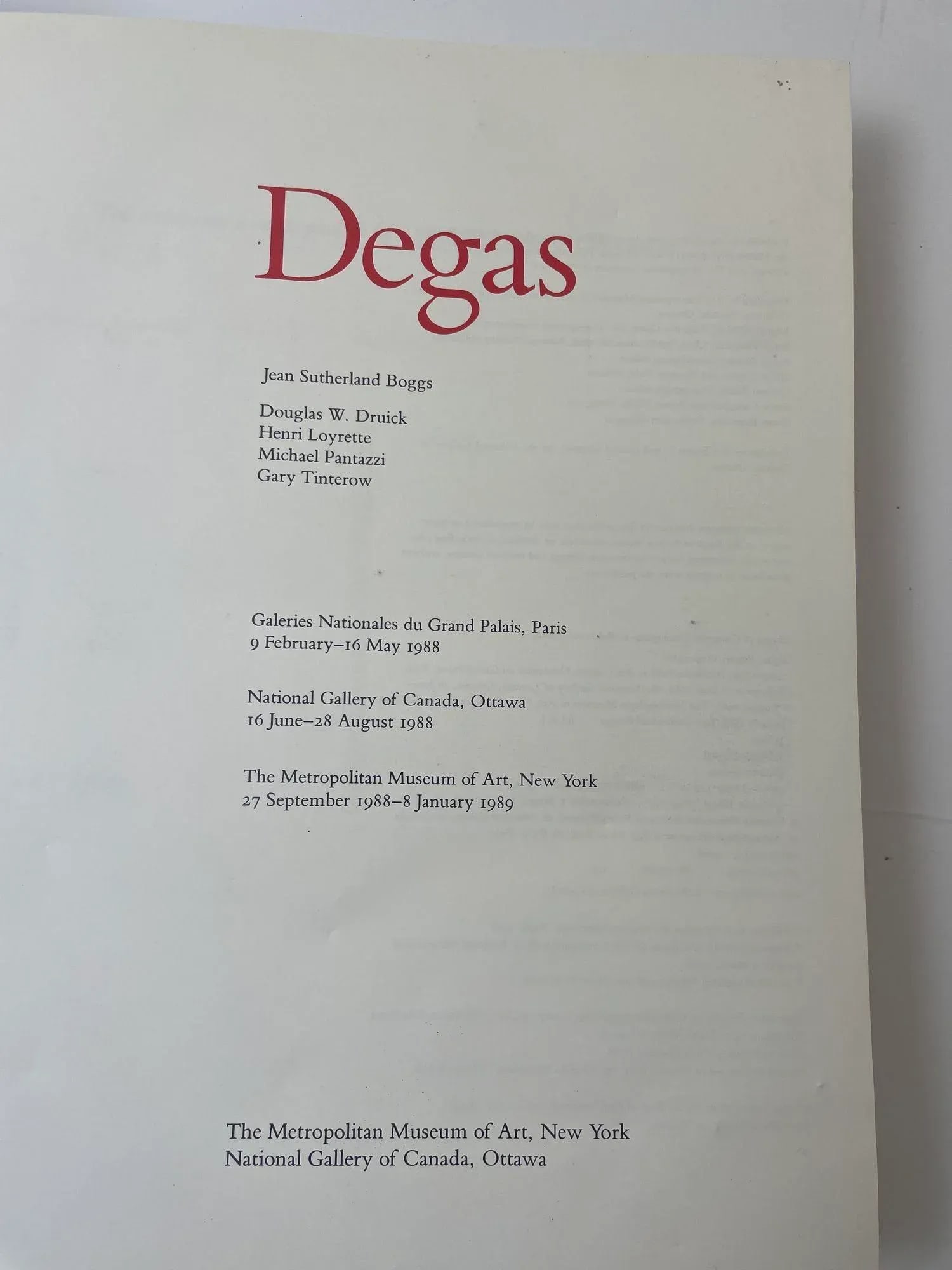Degas by Jean Sutherland Boggs Hardcover Book Met Museum of Art 1st Ed. 1988 - 5