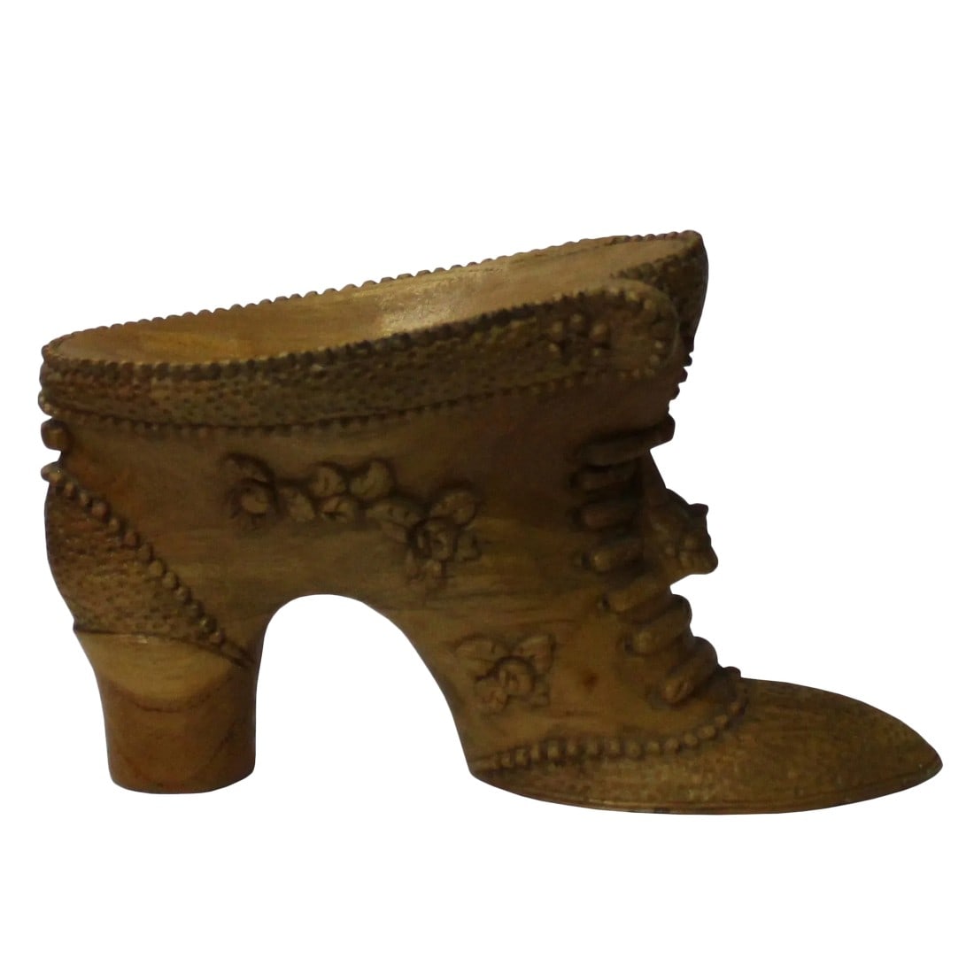 Chinese Oriental Wood Carved Heel Shape Display Figure (1 of 7)