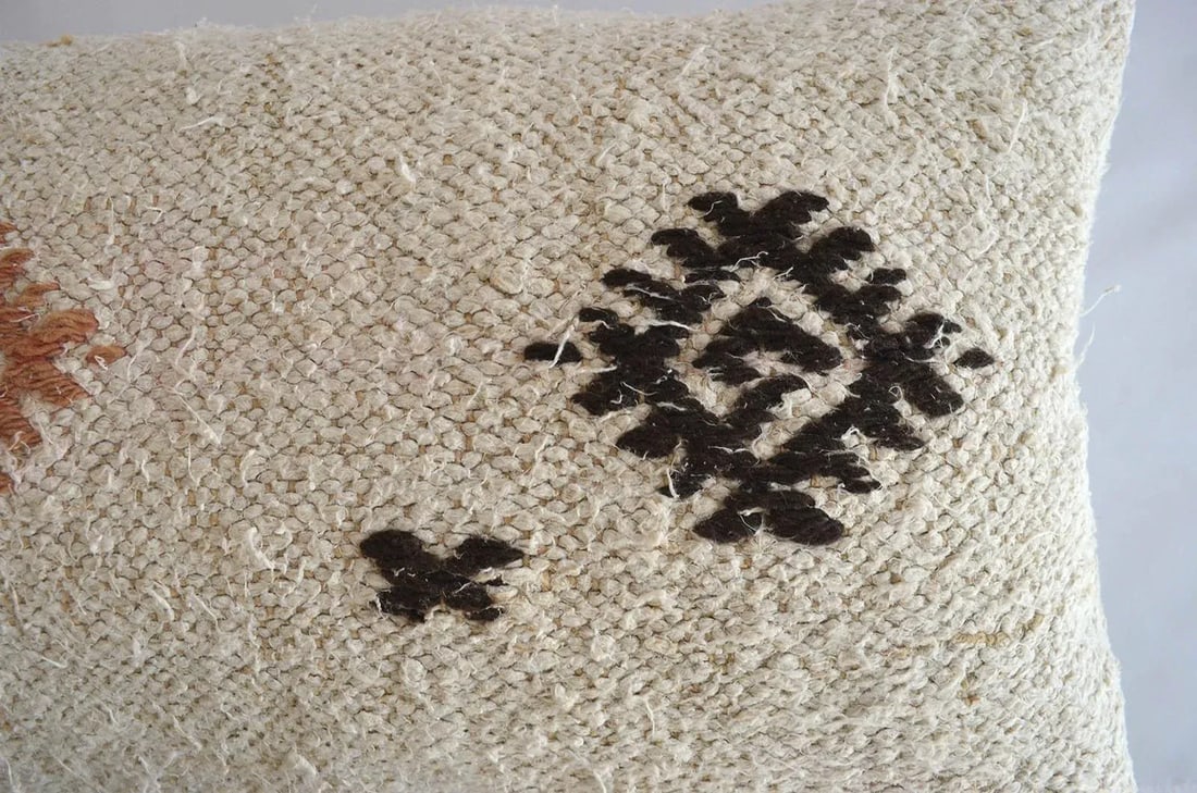 Pillow Cover Kilim Lumbar. 100% Natural Pure Hemp Sham - 13Êº X 26Êº - 3