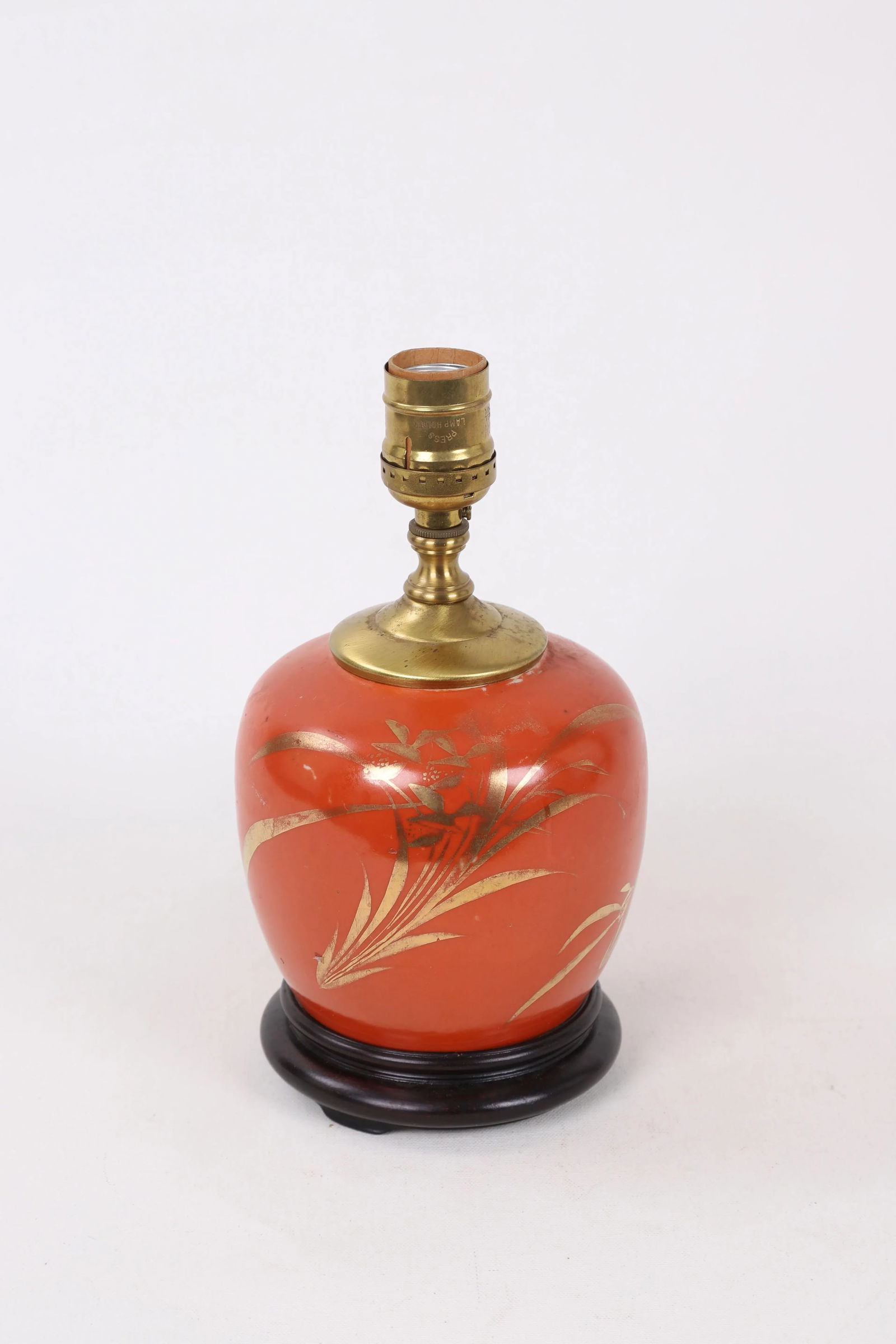 Chinese Vintage Tall Grass Motif Melon Jar Lamp - 2