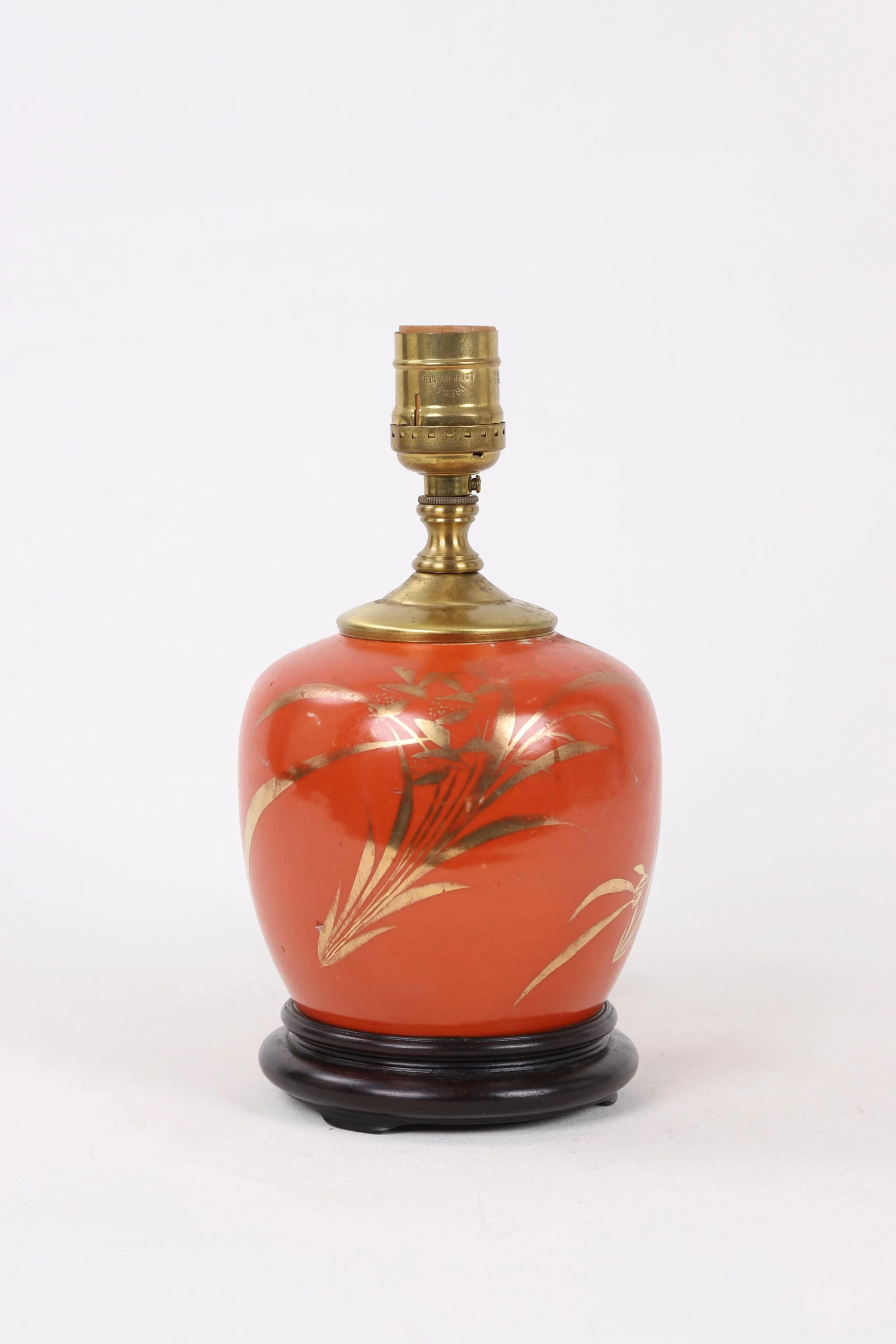 Chinese Vintage Tall Grass Motif Melon Jar Lamp - 4