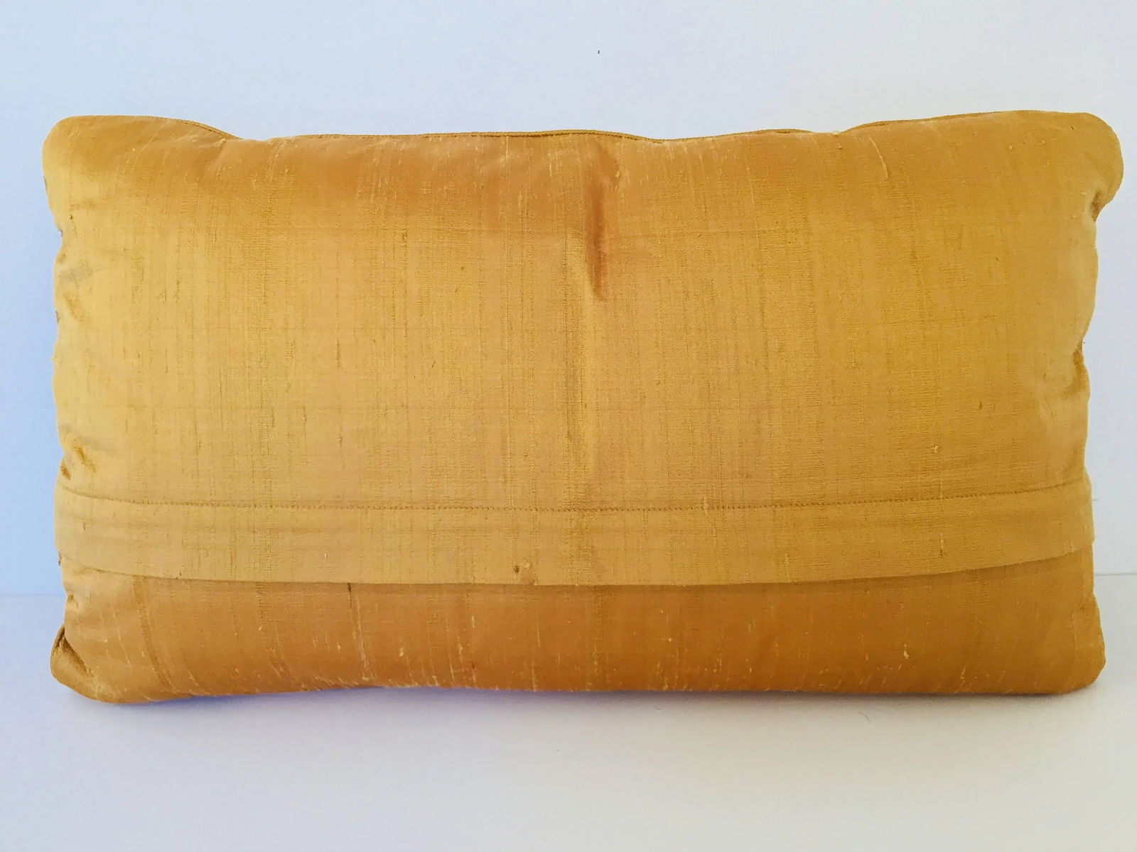 Decorative Ivory Color Silk Throw Pillow Embellished With Beads - 9