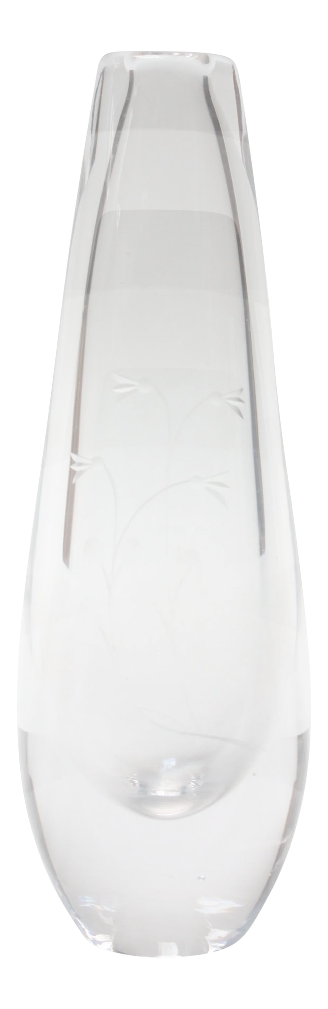 Kosta Boda Blown Glass Vase With Floral Etching (1 of 9)