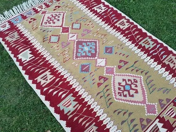 1970s Vintage Turkish Kilim Rug - 3"²10"³ Ã— 5"²11"³ - 2