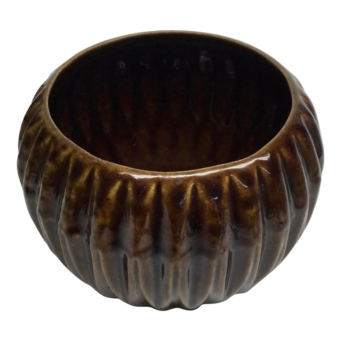 Vintage Ceramic Glazed Ribbed Planter U S A (1 of 12)
