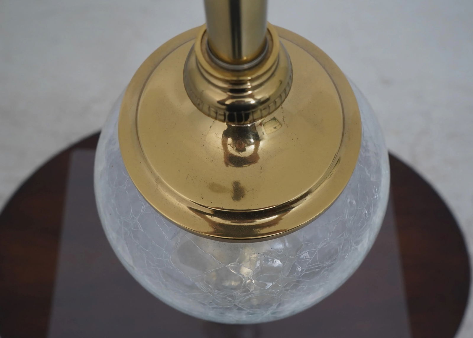 Stiffel Attributed Brass & Crackle Glass Table Lamp - 7