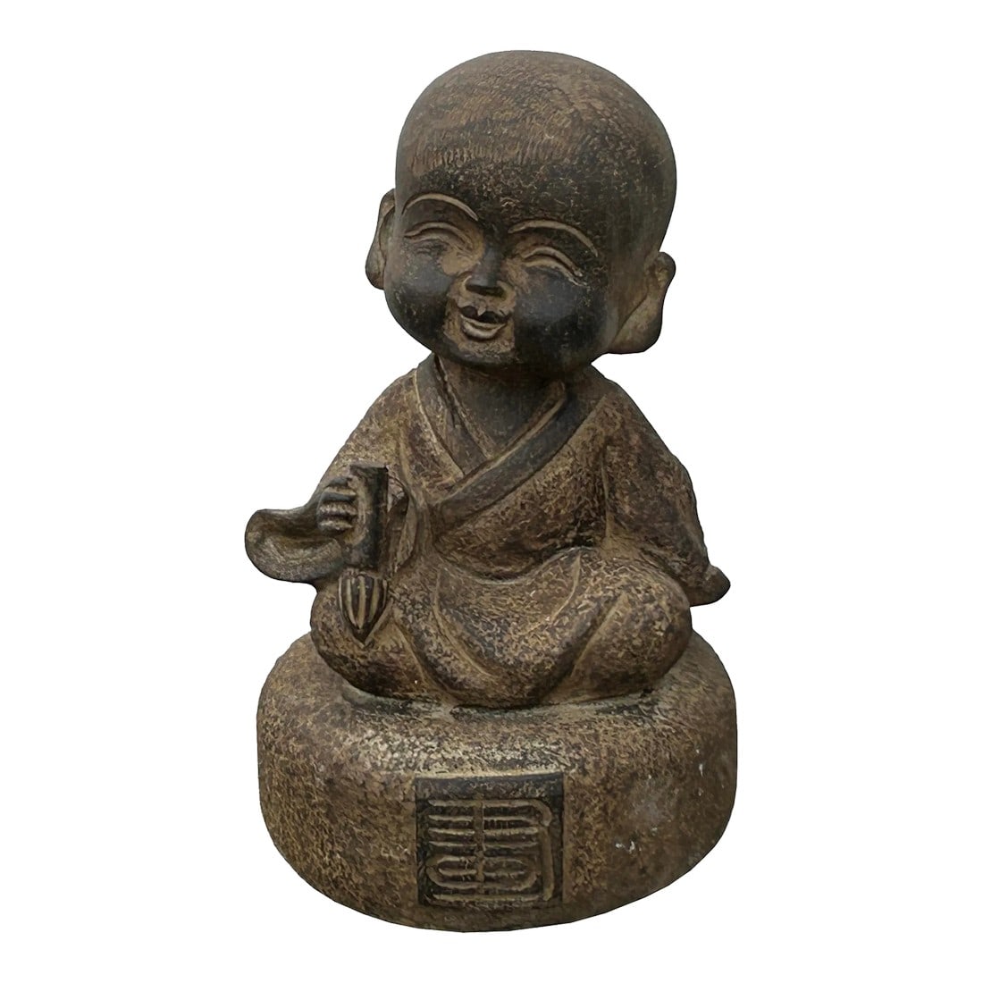 Oriental Gray Stone Little Lohon Monk Drawing Book Statue: The Oriental Gray Stone Little Lohon Monk Drawing Statue is a serene and captivating piece of artistry that exudes tranquility and wisdom. Crafted from high-quality gray stone, this statue depicts a
