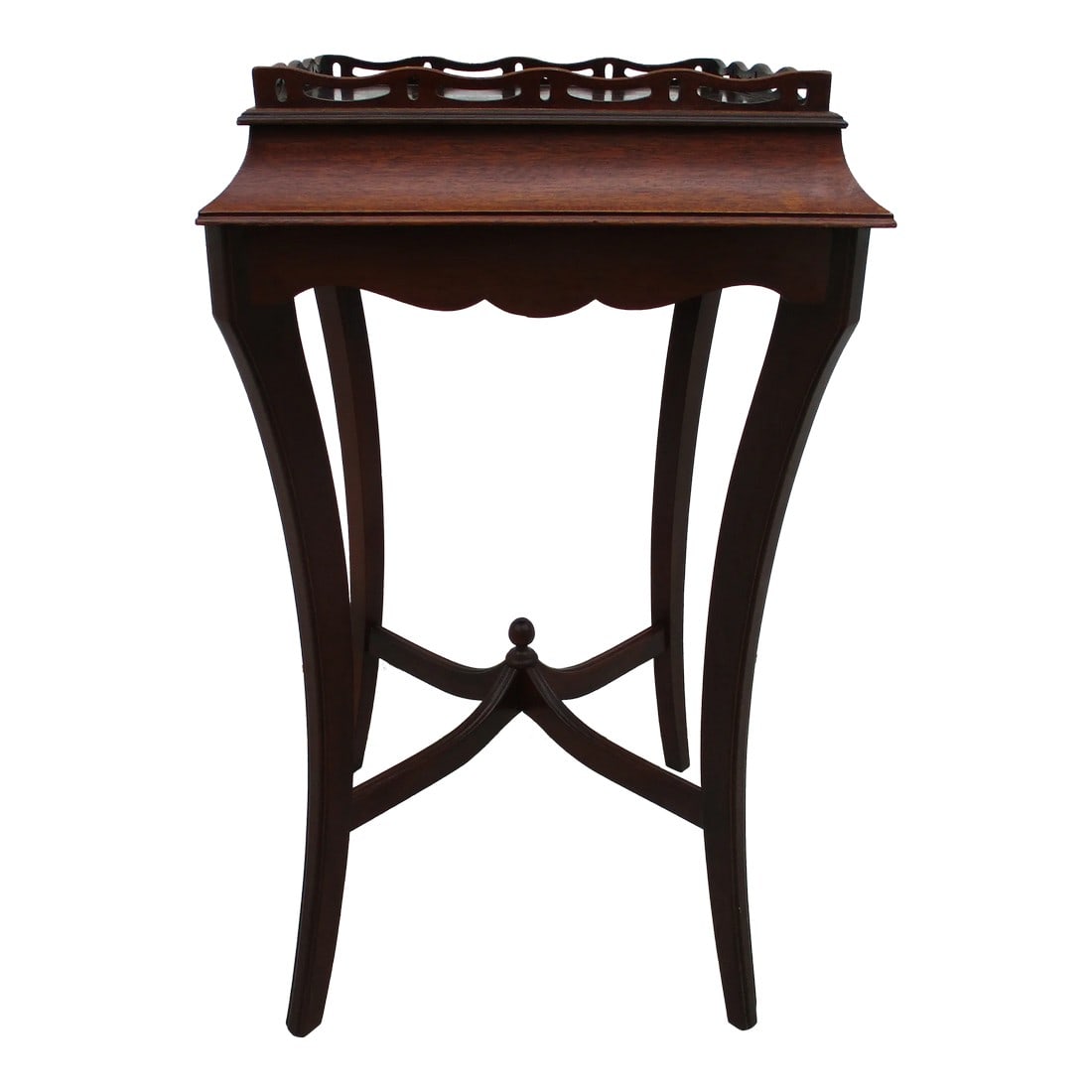 Square Mahogany Side Table With Wooden Gallery (1 of 9)