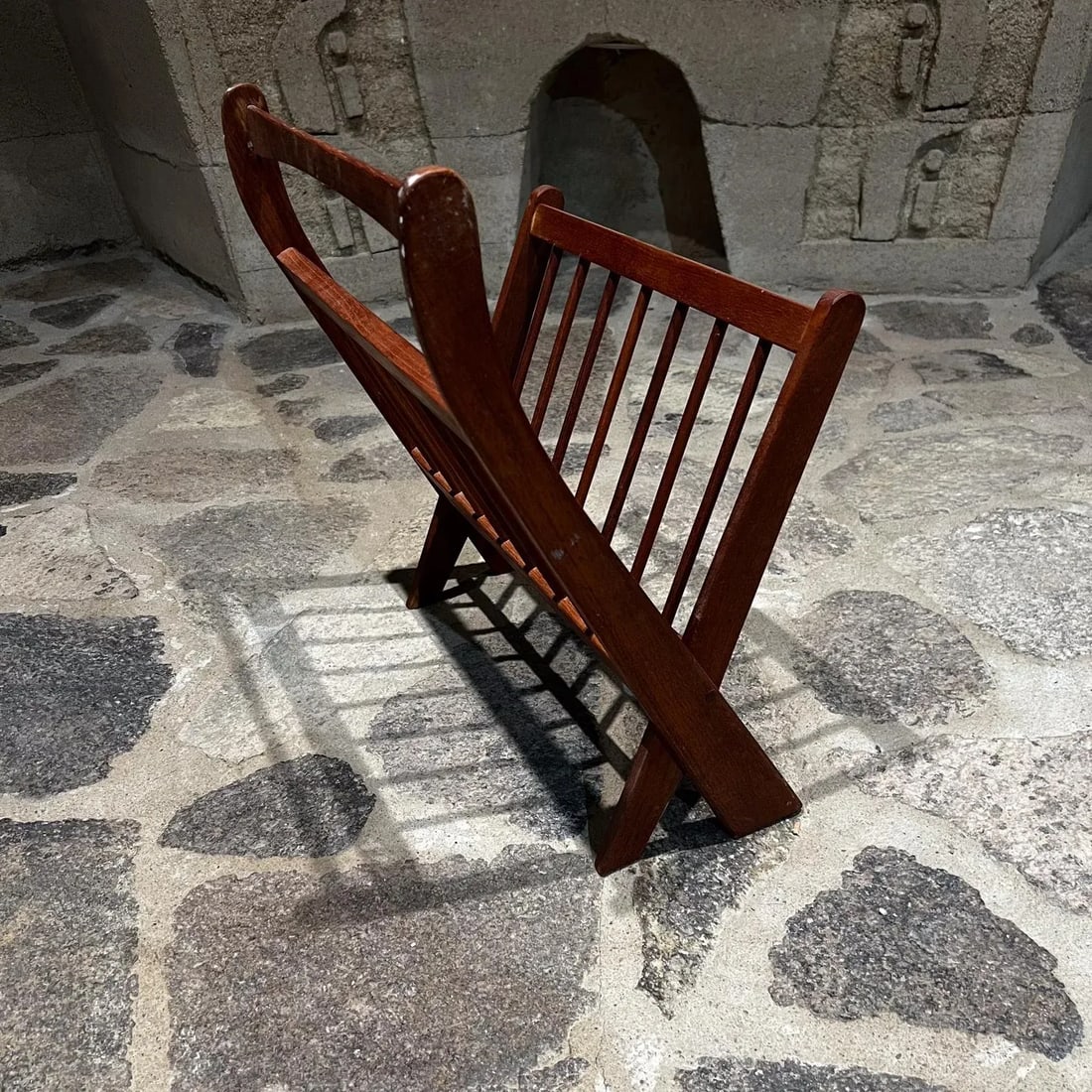 1960s Magazine Rack Sculptural Solid Teak Wood Modern Denmark - 6