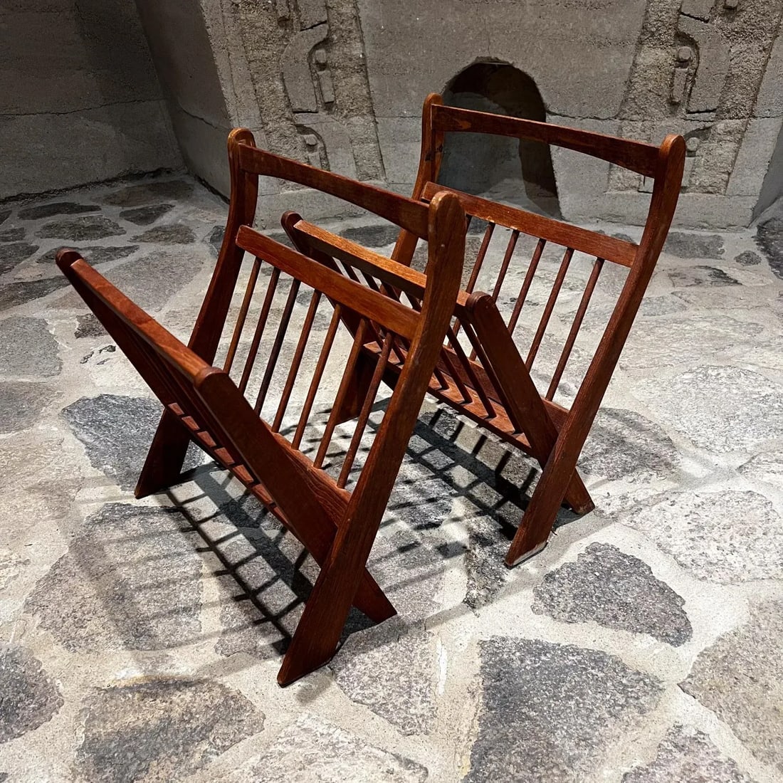 1960s Magazine Rack Sculptural Solid Teak Wood Modern Denmark - 9