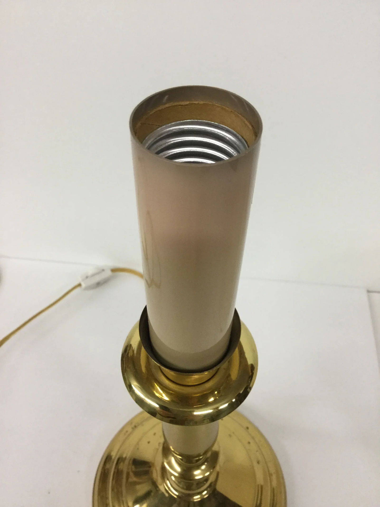 Vintage Brass Candlestick Table Lamp - 7