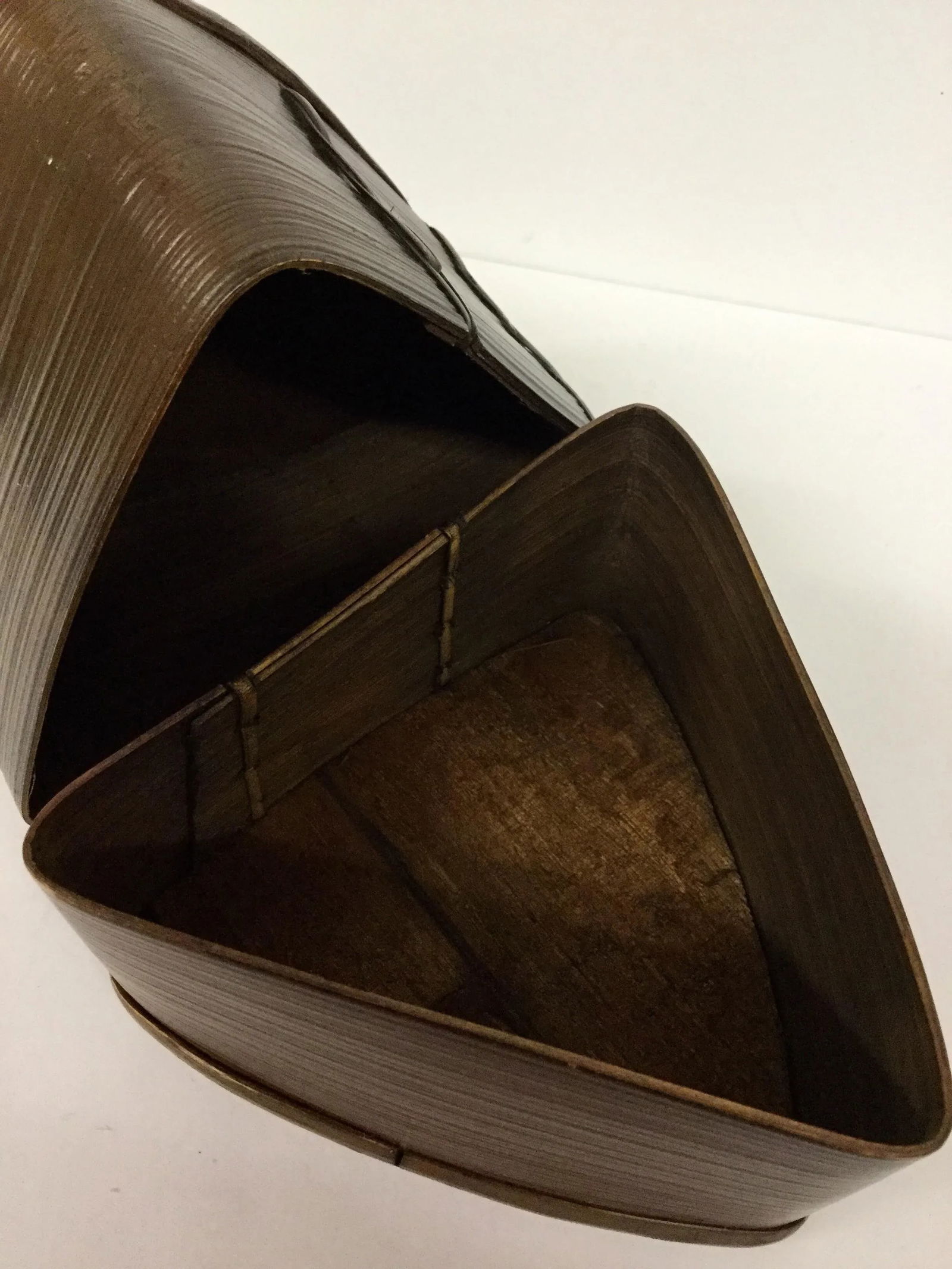 1980s Bamboo Artisan Art Trinket Box - 11