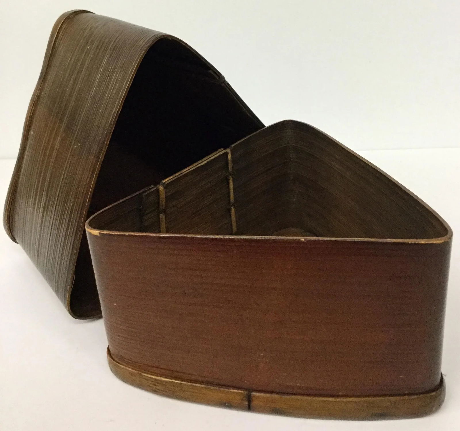 1980s Bamboo Artisan Art Trinket Box - 9