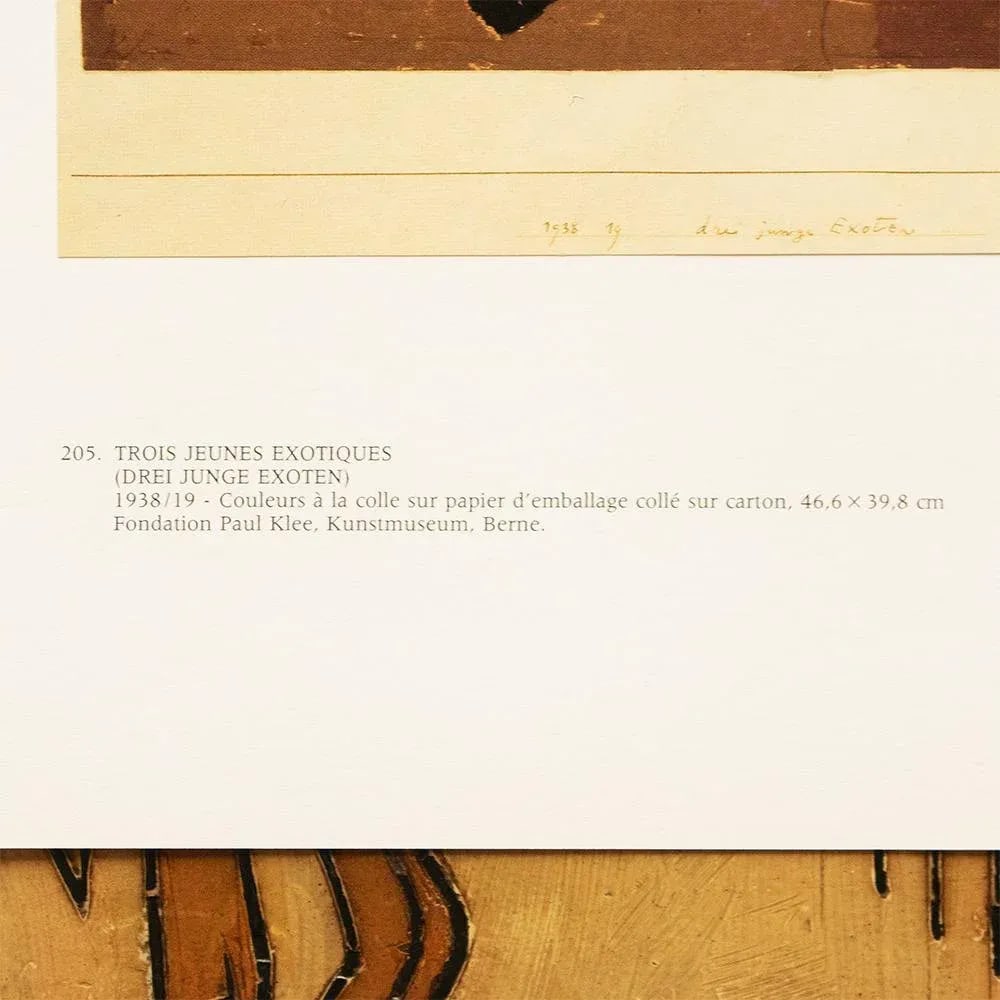 1989 After Paul Klee "Three Exotic Youths", Full-Color Print From France - 5