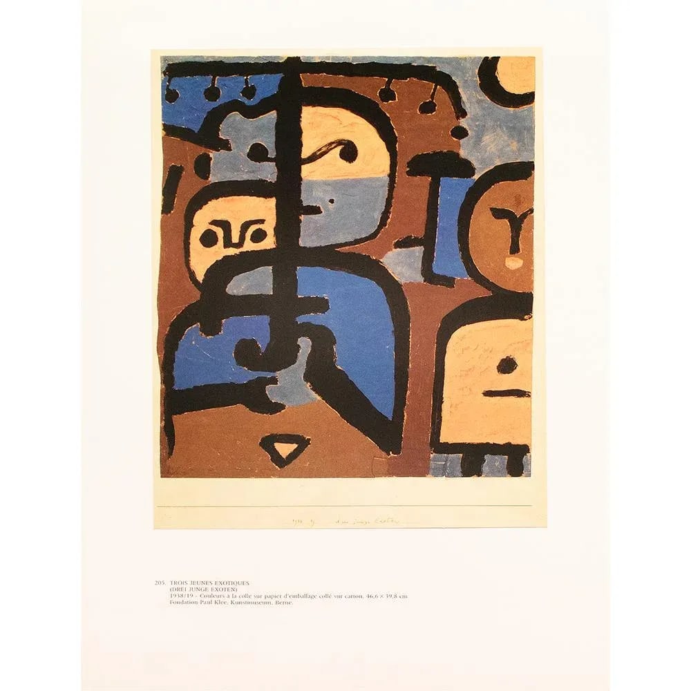 1989 After Paul Klee "Three Exotic Youths", Full-Color Print From France - 7