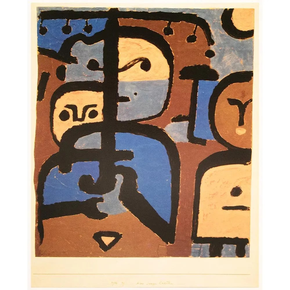 1989 After Paul Klee "Three Exotic Youths", Full-Color Print From France - 8