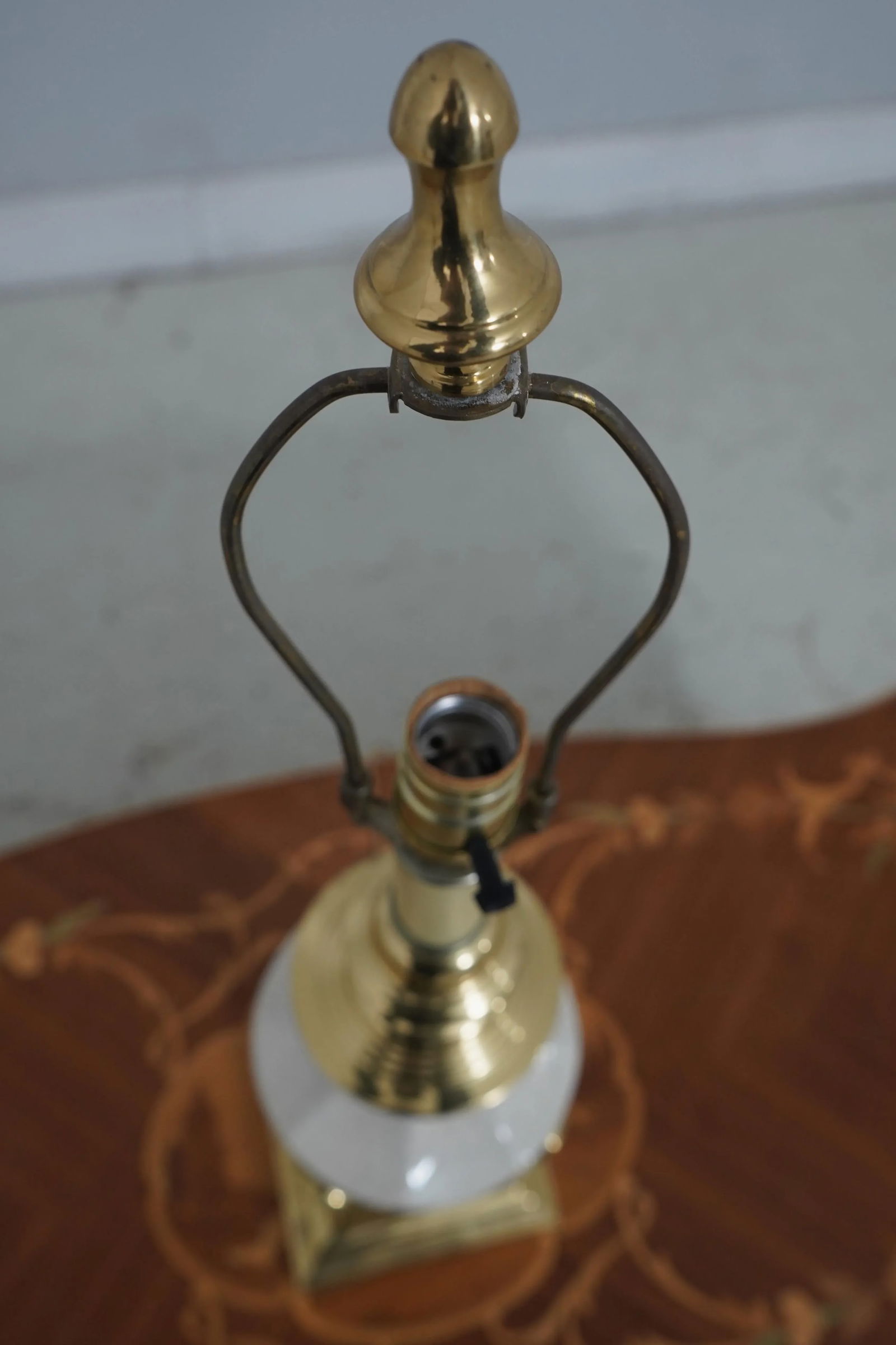 Pair Stiffel Attributed Crackle Porcelain Table Lamps - 4