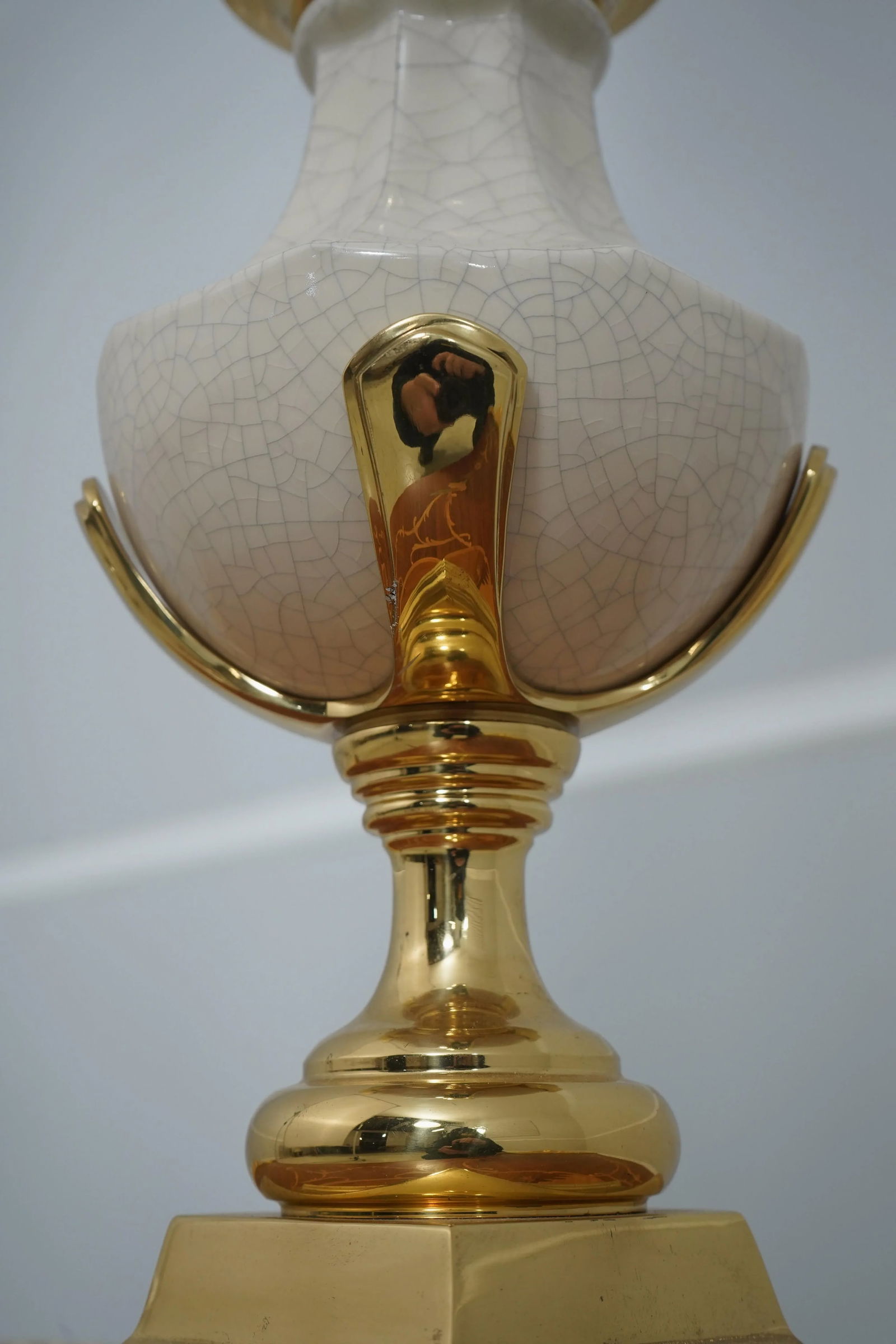 Pair Stiffel Attributed Crackle Porcelain Table Lamps - 8