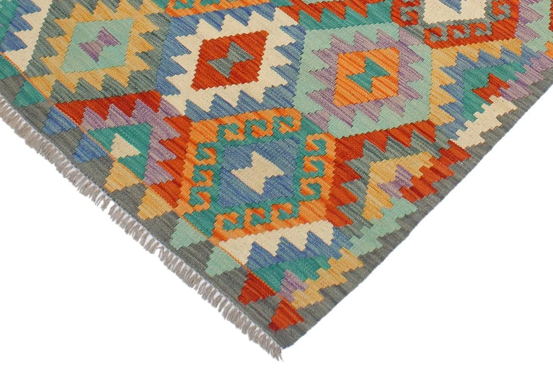 1990s Kilim Blue Gray Wool Rug - 2'9" X 4'2" - 3